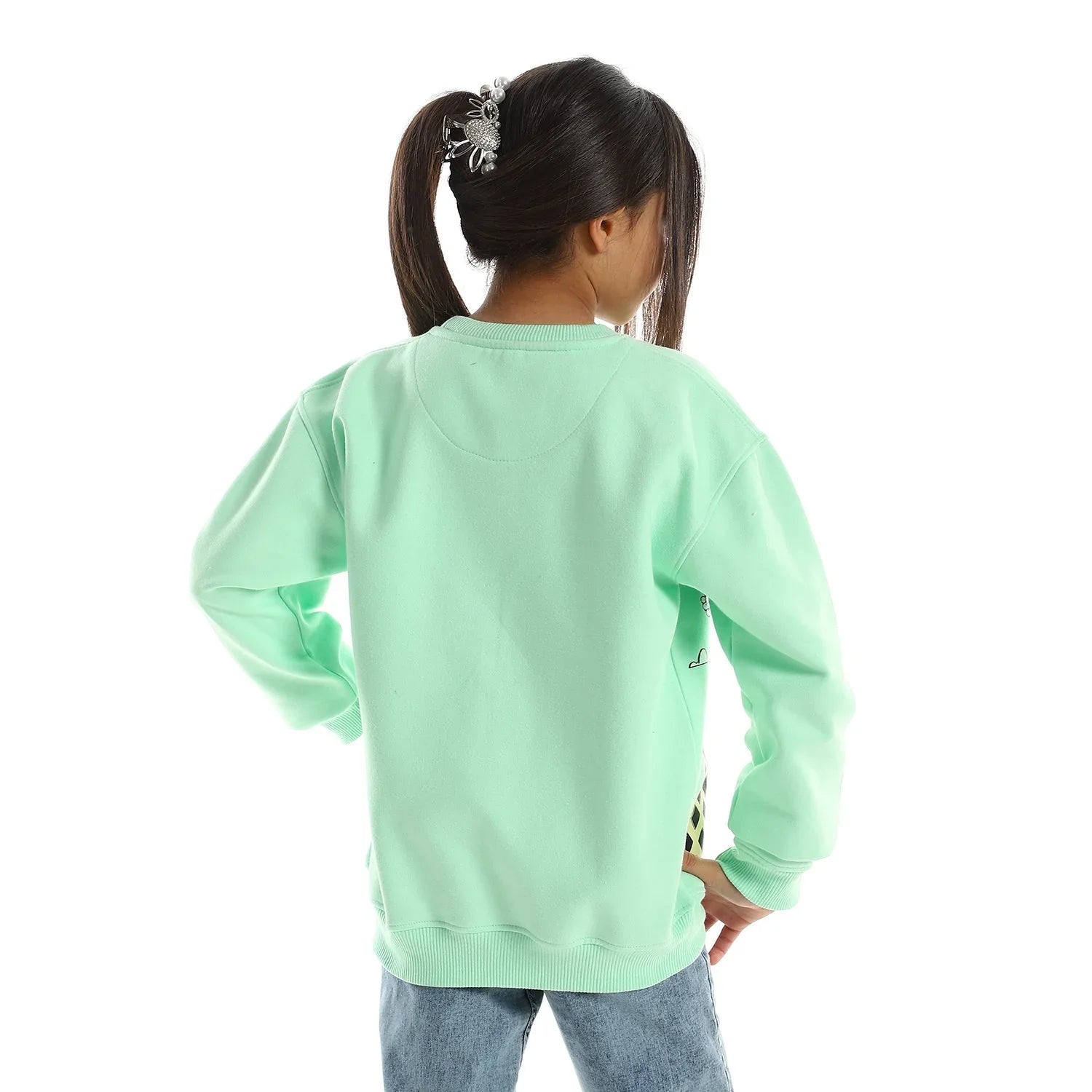 NAS Trends - King Kong Kids Oversized Crew-neck Sweatshirt-Mint Green 4
