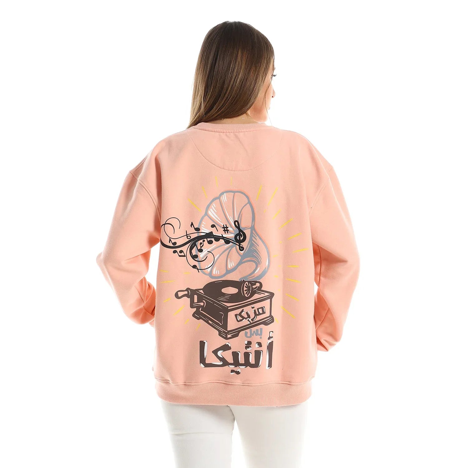 NAS Trends - Antika Unisex Oversized Crew-neck Sweatshirt-Rose 2