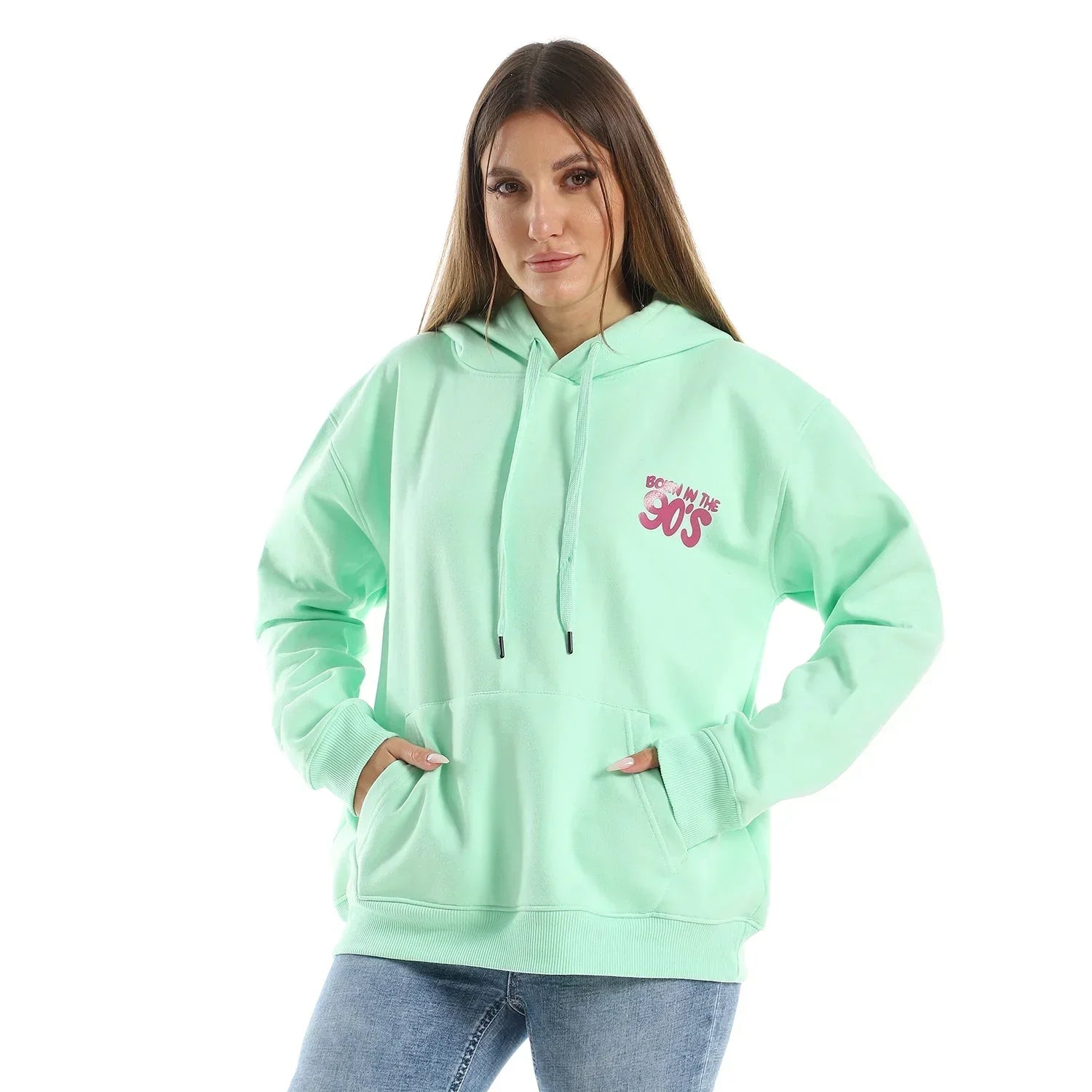 90'S Unisex Oversized Hoodie-mint Green - NAS Trends - Babazzaro