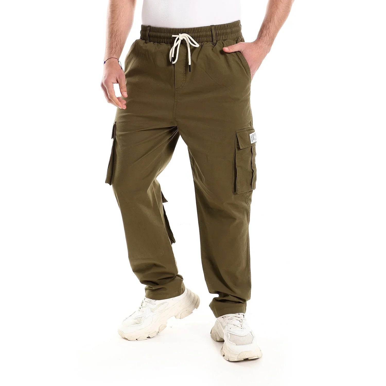 NAS Trends - Basic Unisex Cargo Pants - Dark Olive 2