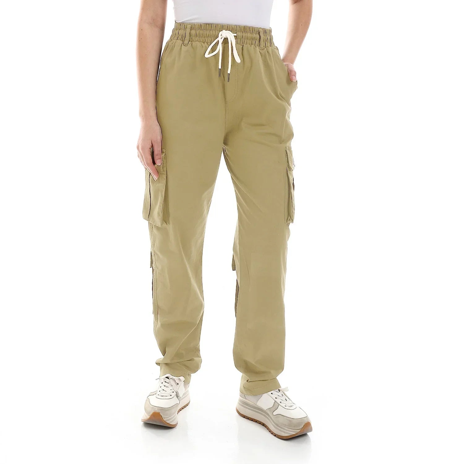 NAS Trends - Basic Unisex Cargo Pants - Beige 2
