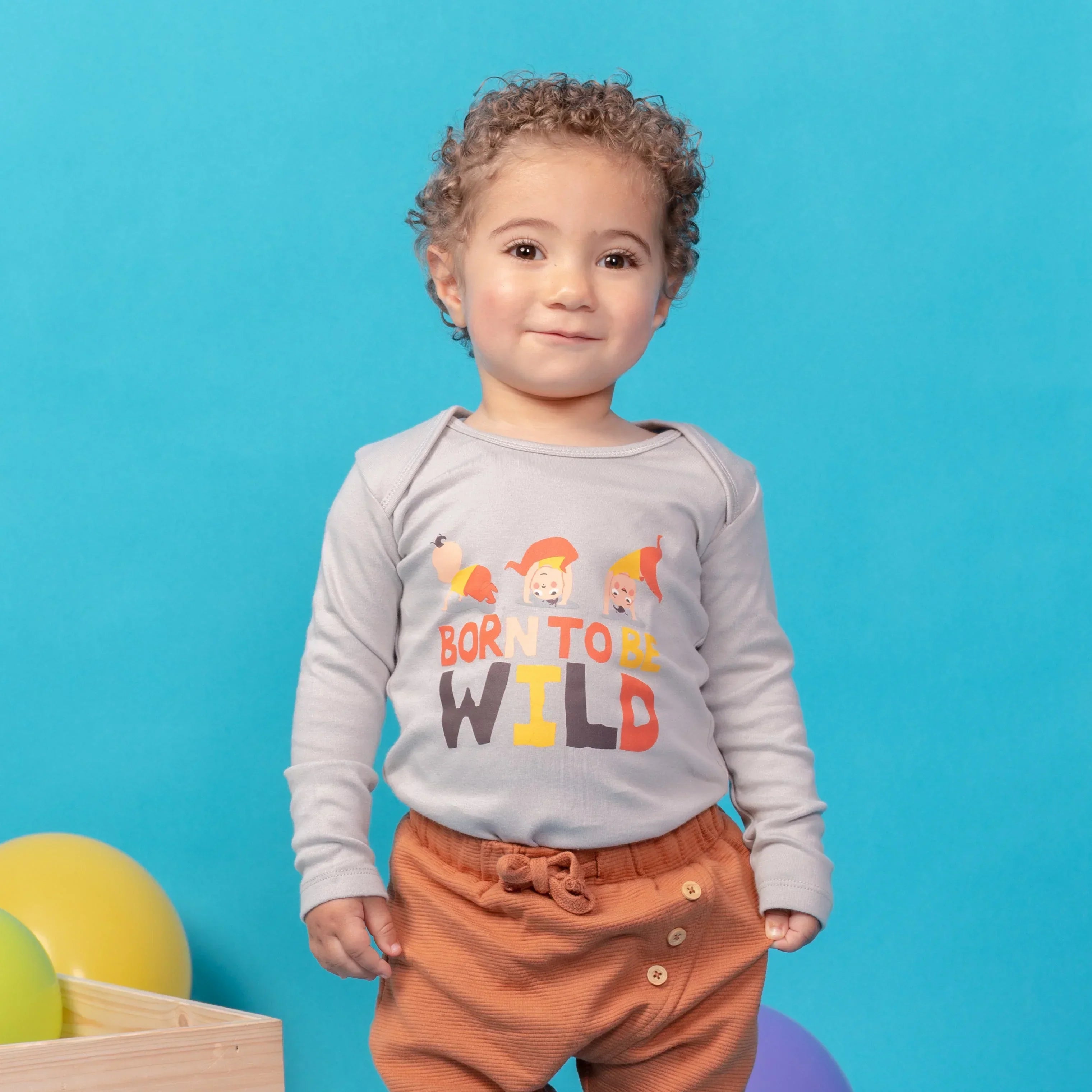 Wild Boys Long Sleeves Bodysuit - Grey - NAS Trends - Babazzaro