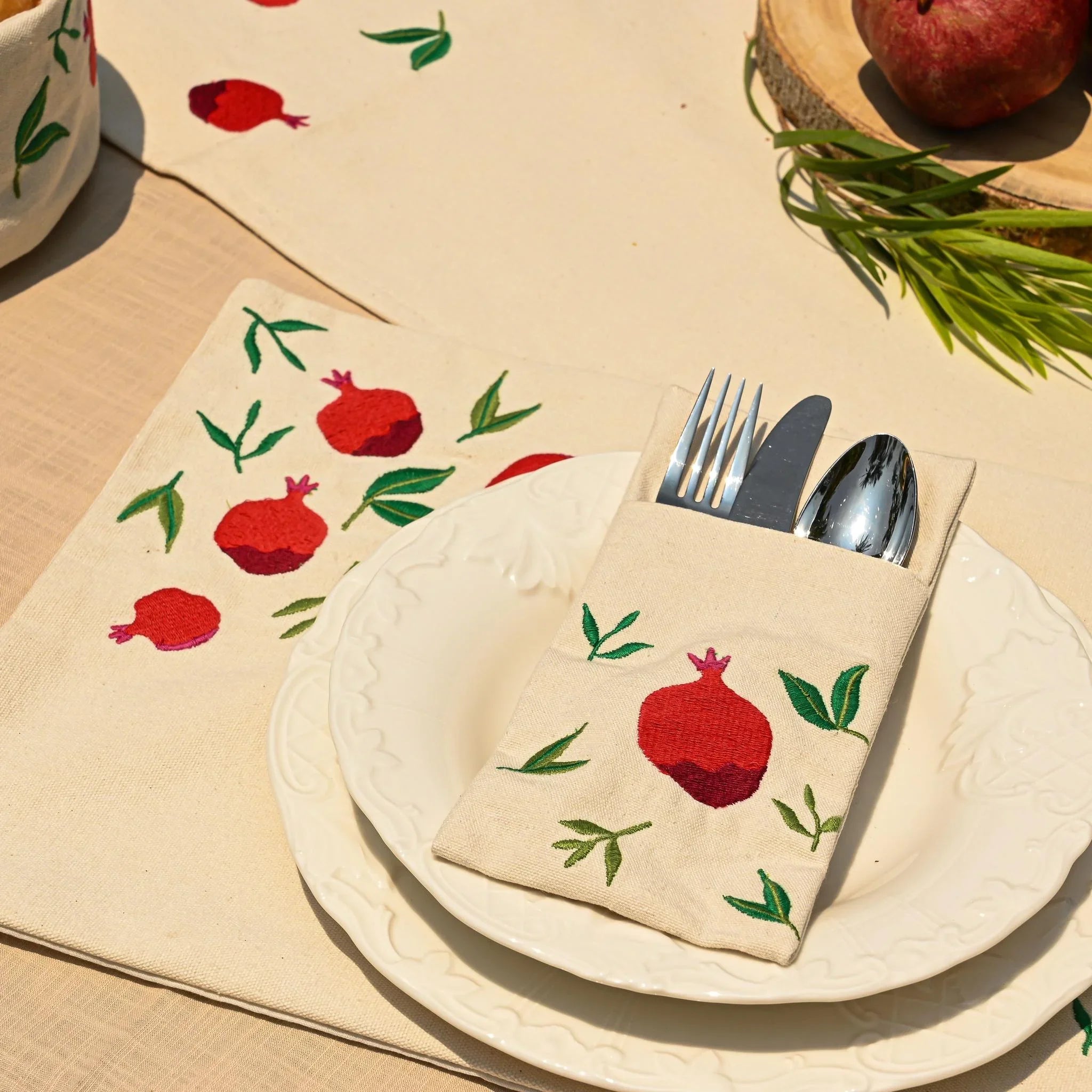 Pomegranate Cutlery Sleeves Set - Ticas