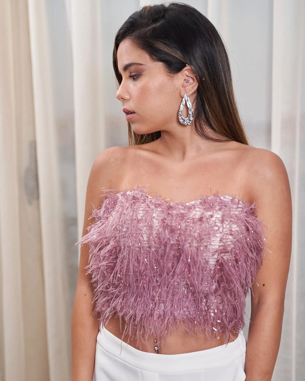 Nosh - Hearted Lilac Fur Bustier 4