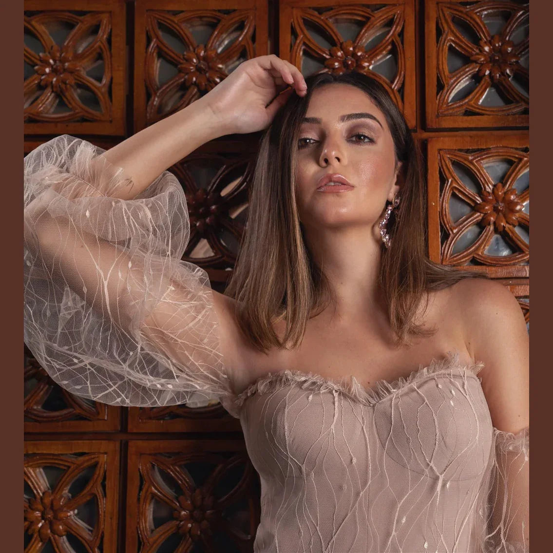 Nosh - Simone Puffy Tulle Sleeves Bustier 1