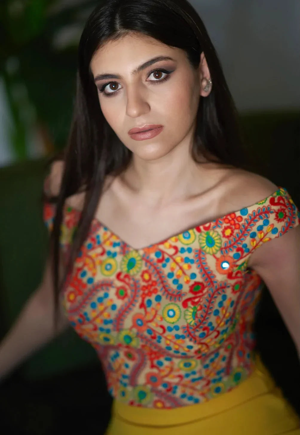 Nosh - Off-shoulder Colorful Bustier Top 2