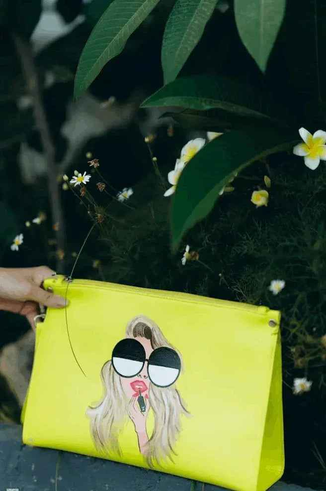 Hot Yellow Clutch Bag - Nart