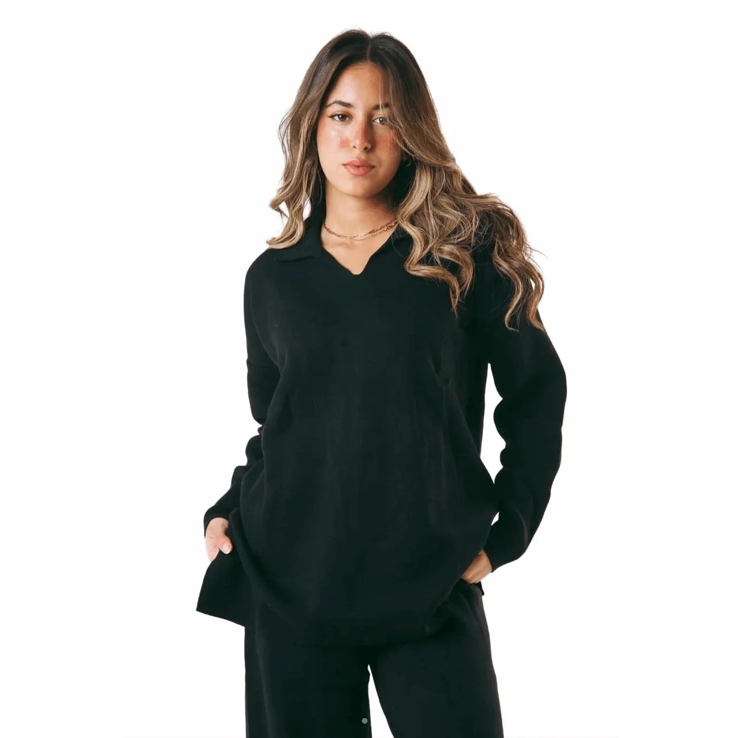 Kanza - Black Cozy Flow Knitted Set 2
