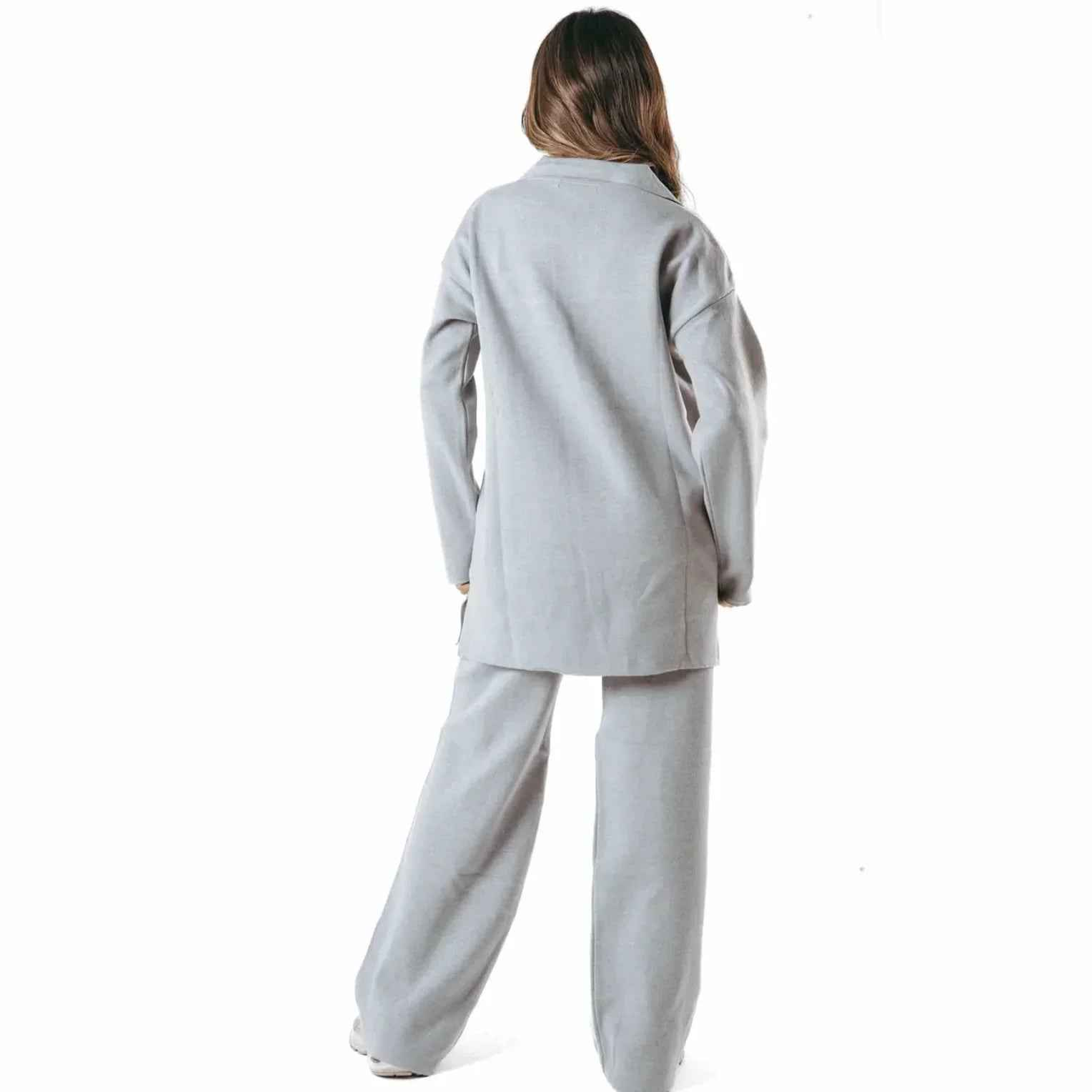 Gray Cozy Flow Knitted Set - Kanza