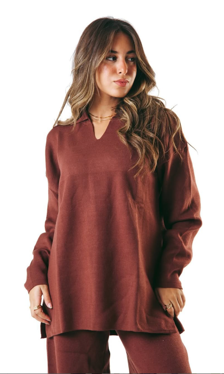 Kanza - Brown Cozy Flow Knitted Set 3