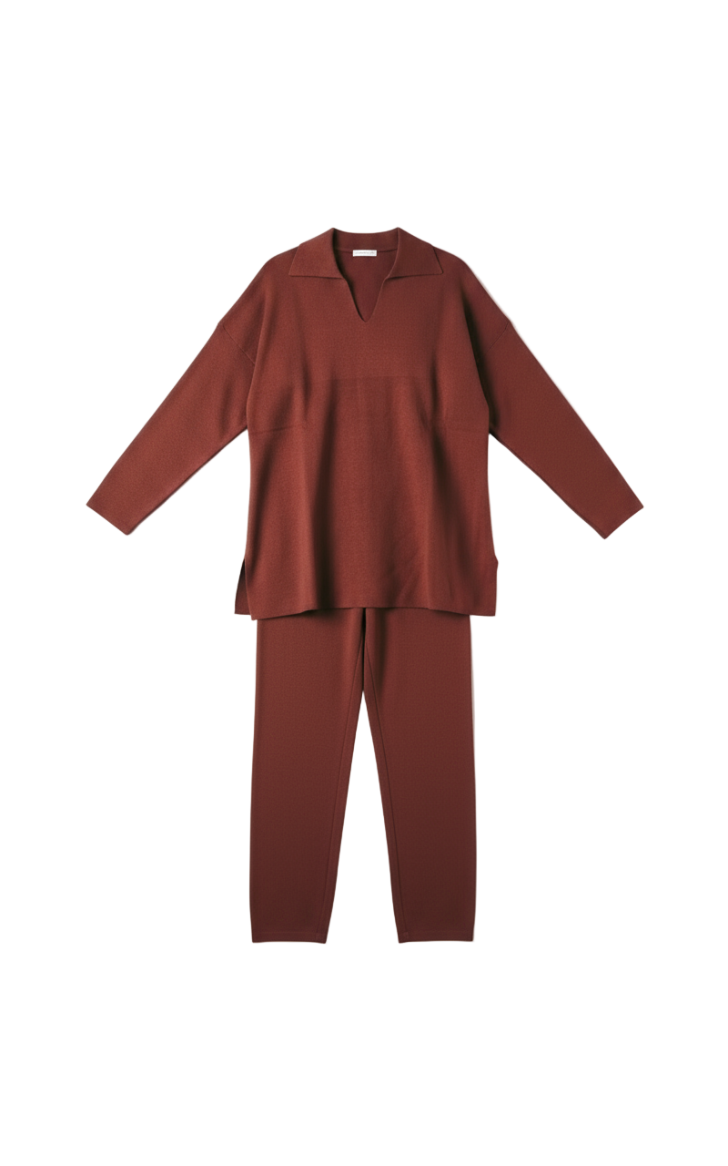Kanza - Brown Cozy Flow Knitted Set