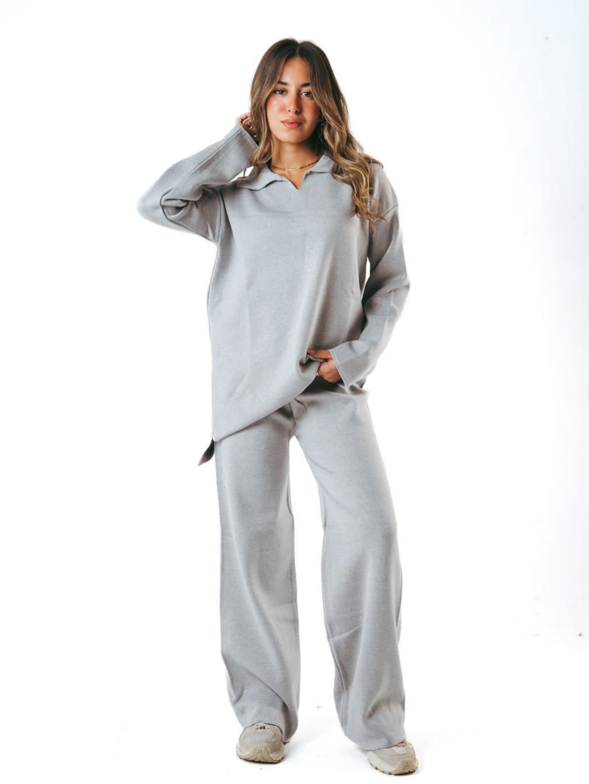 Kanza - Gray Cozy Flow Knitted Set 4