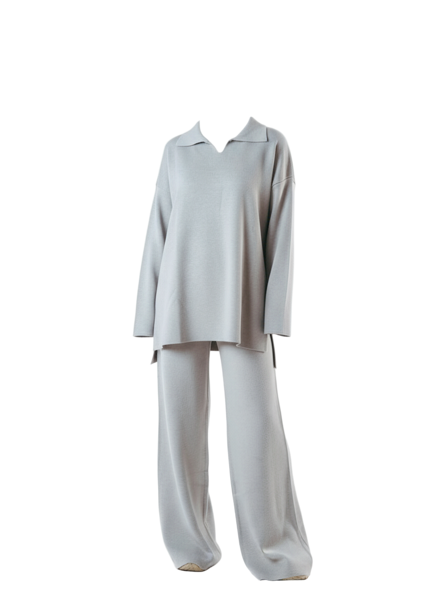 Kanza - Gray Cozy Flow Knitted Set