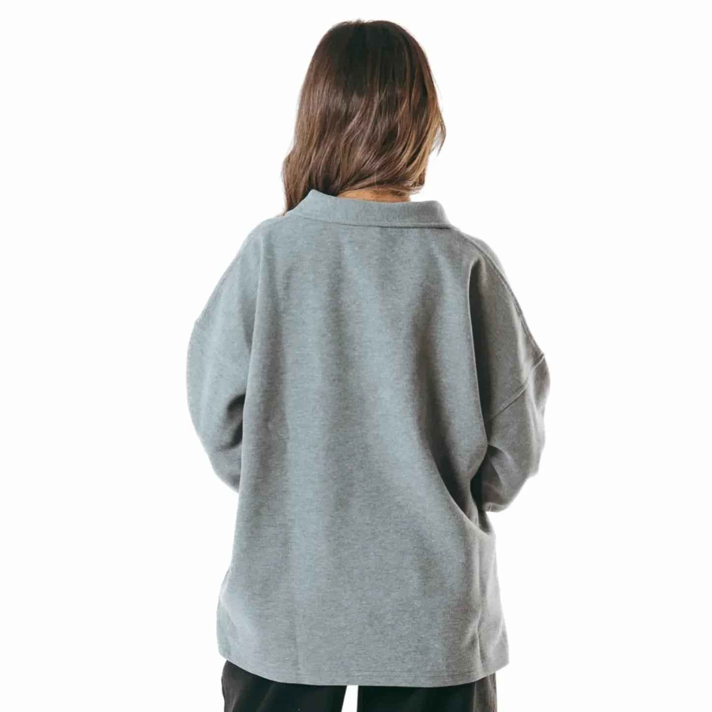 Snug Gray Zip Pullover - Kanza