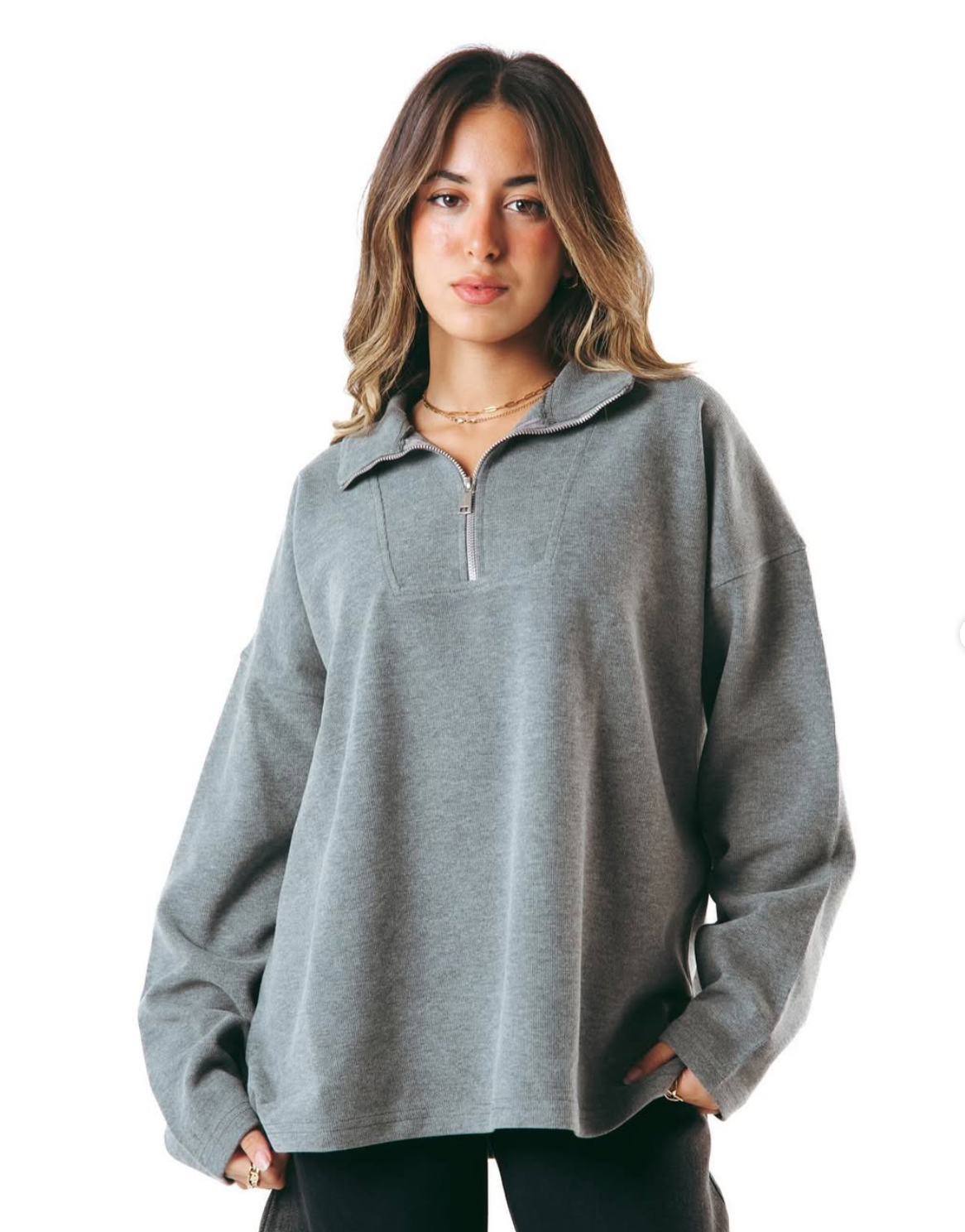 Kanza - Snug Gray Zip Pullover 5