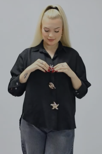 Linen Shirt with Accessories - Mimme Boutiqe 1