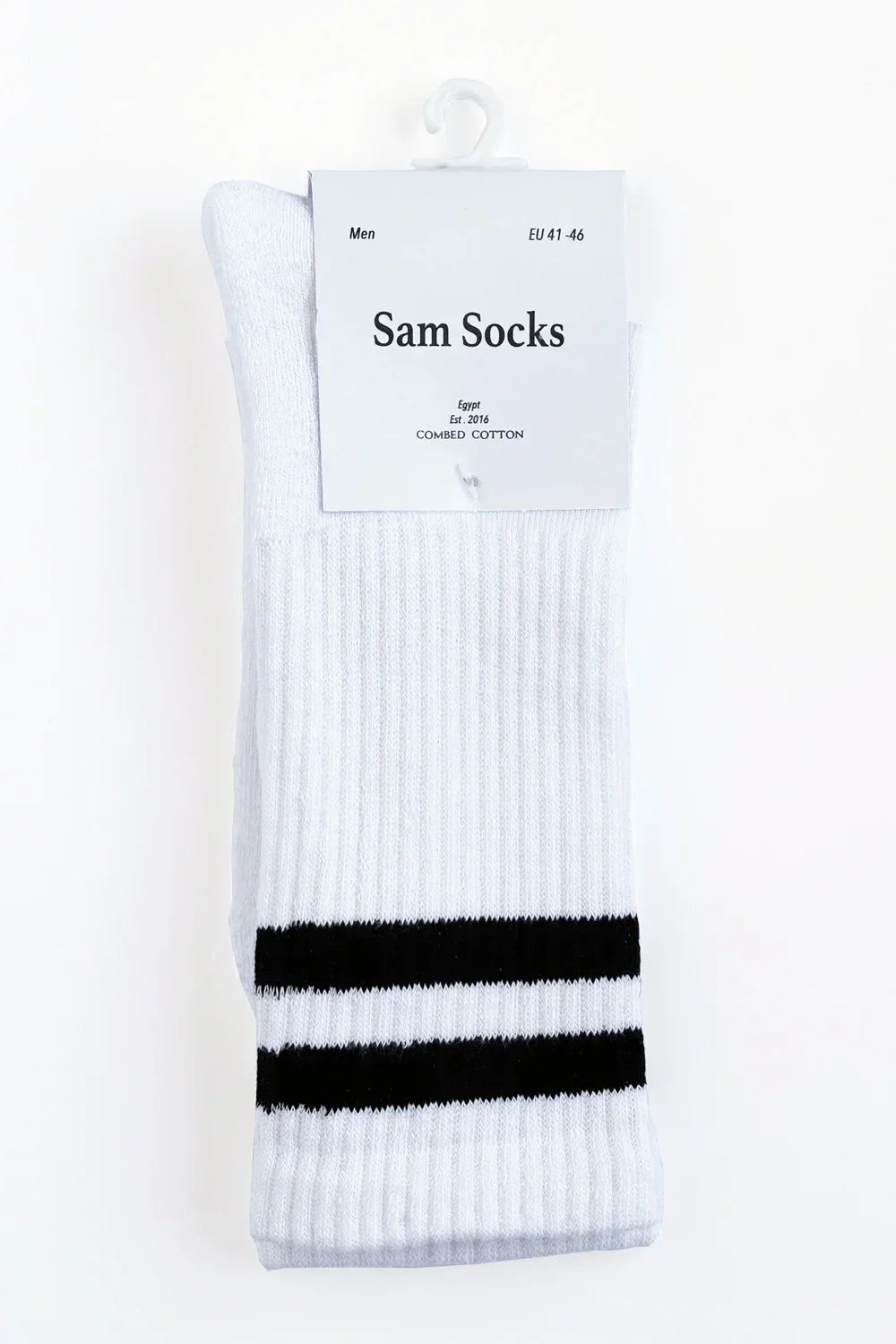 Men Set Of 6 Long Half Terry Sport Socks ( Black-White ) - Sam Socks - Babazzaro