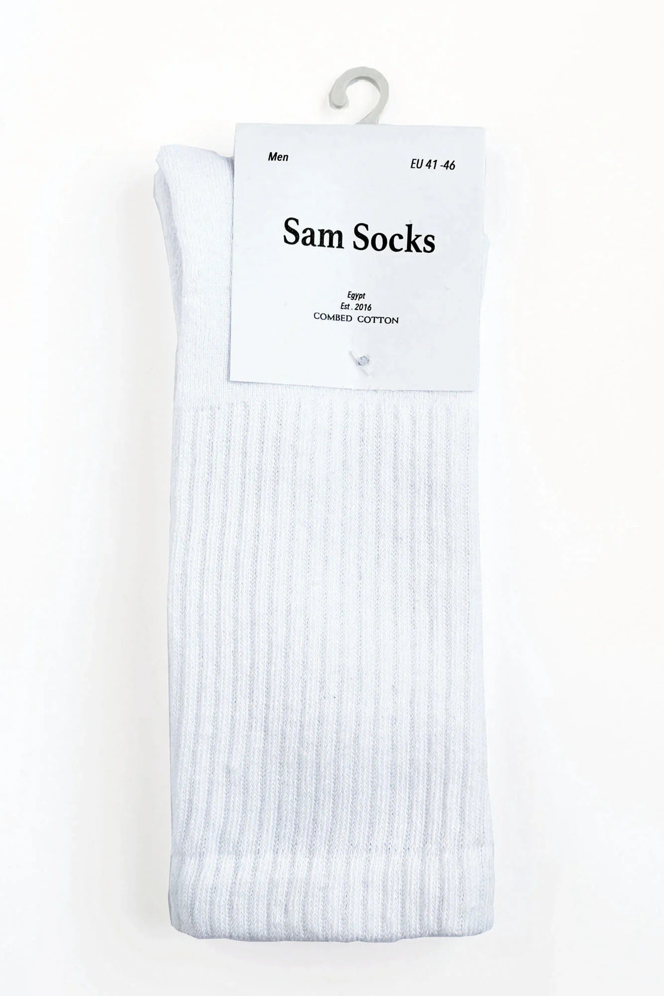 Sam Socks - Men Set Of 3 Long Half Terry Sport Socks Plain White 3