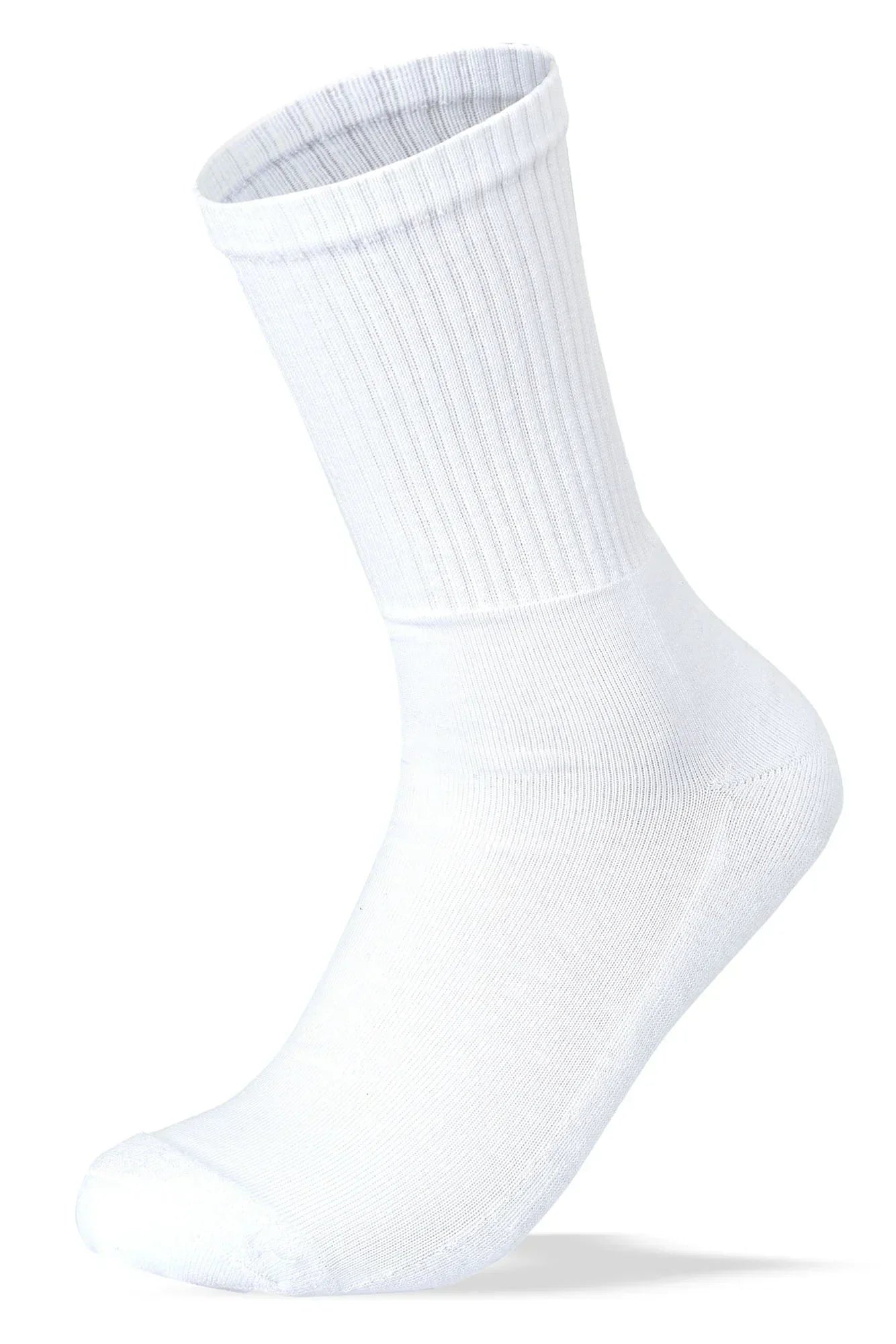 Men Set Of 3 Long Half Terry Sport Socks Plain White - Sam Socks - Babazzaro