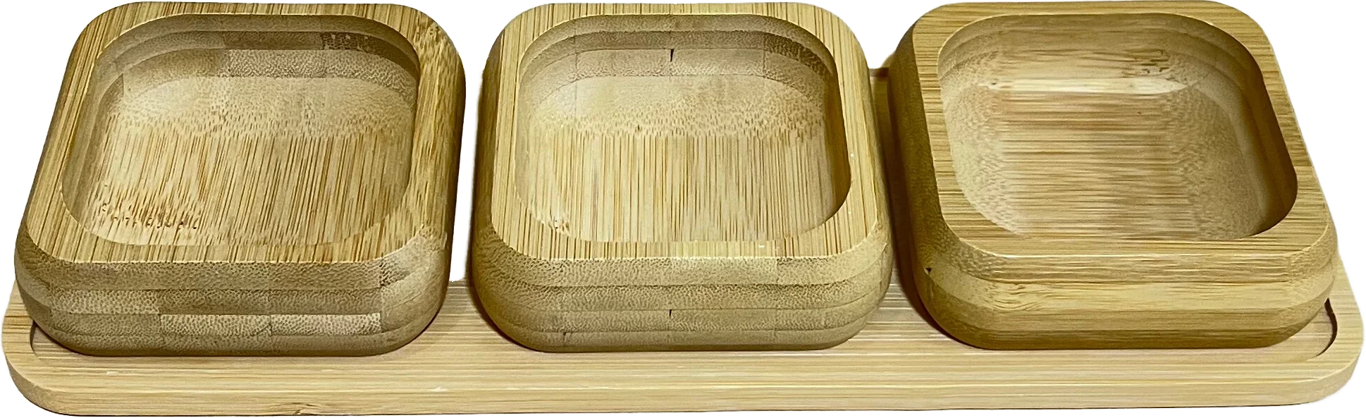 Urbantique - Square Wooden Snack Bowl Set with Tray 1