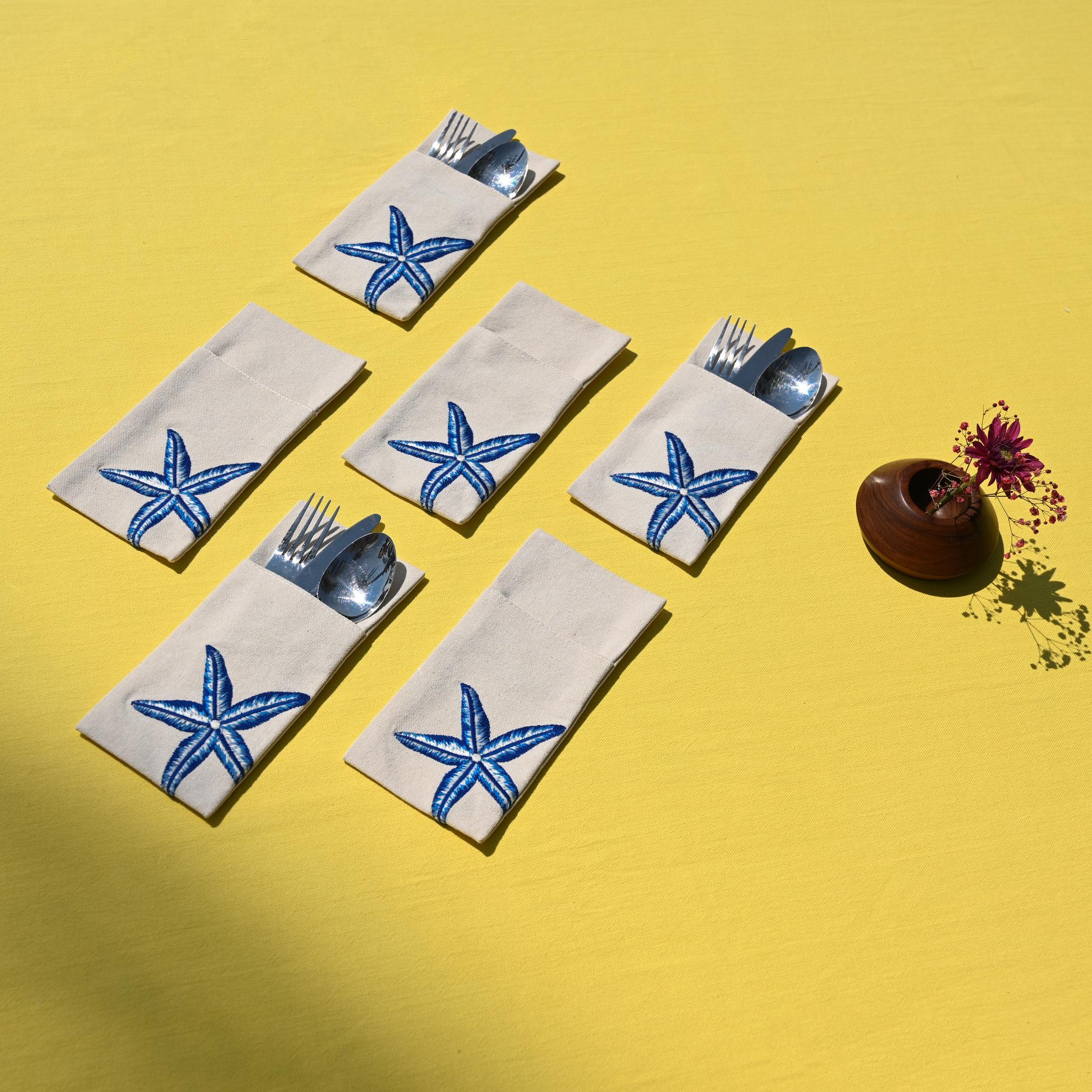 Starfish Cutlery Sleeves Set - Ticas