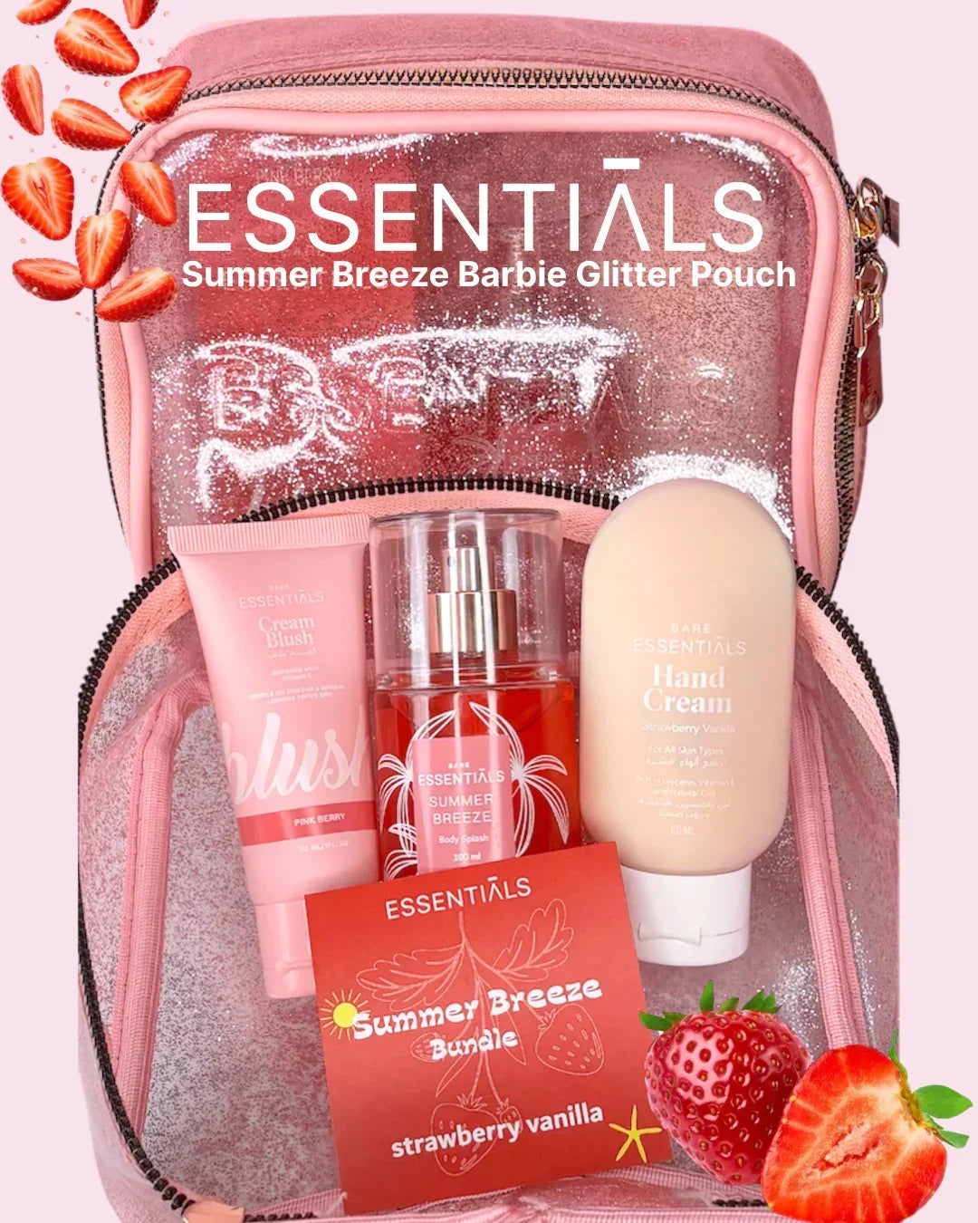 Summer Breeze Barbie Glitter Pouch strawberry - Essentials - Babazzaro