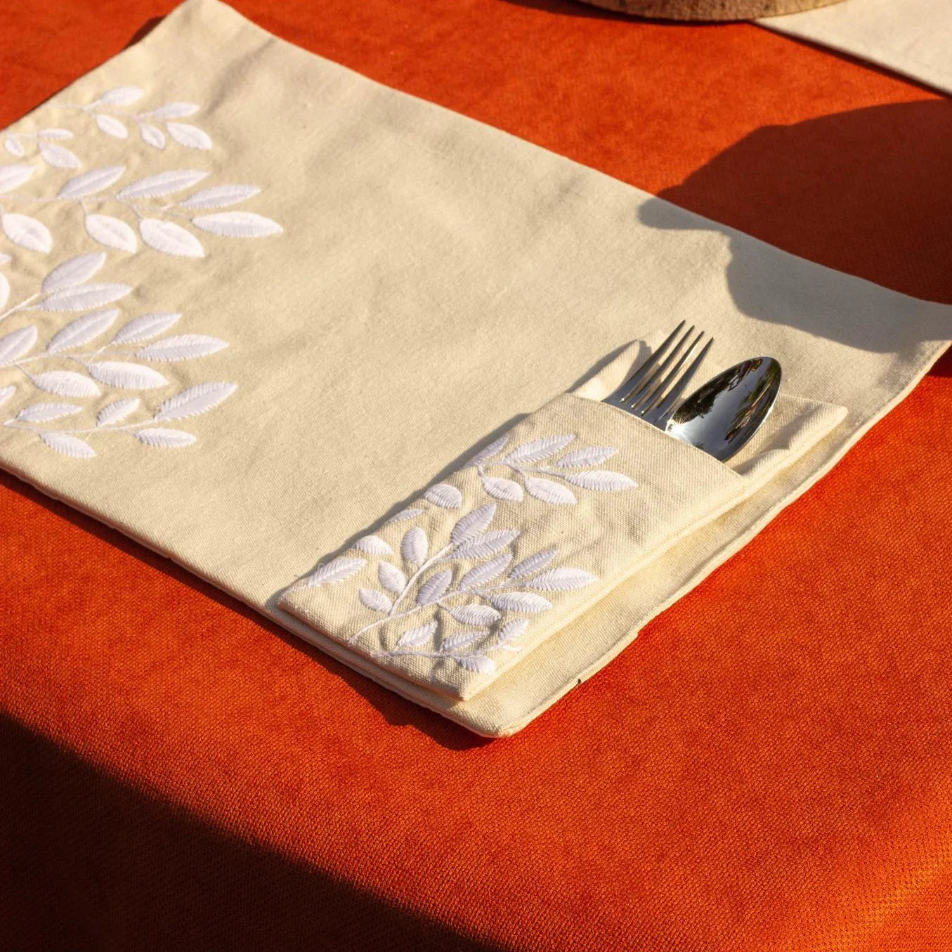 Summer Leaves Cutlery Sleeves Set - Ticas