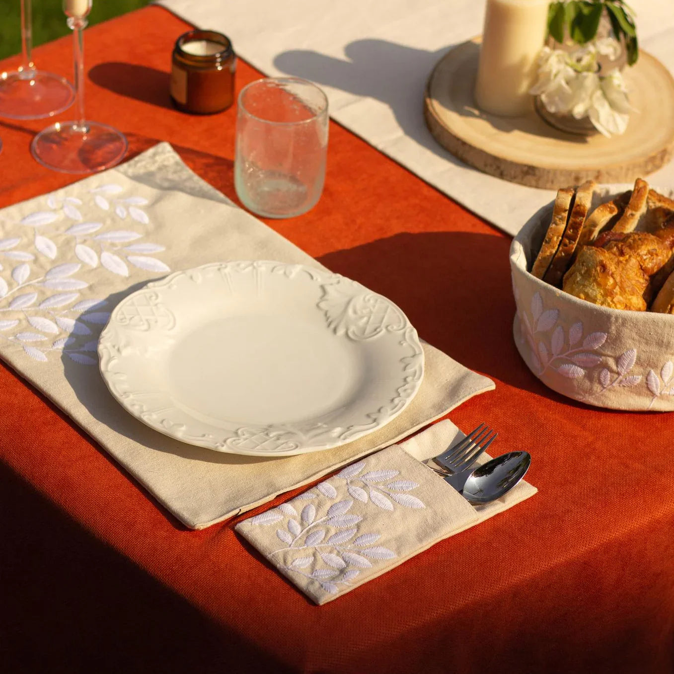 Summer Leaves Cutlery Sleeves Set - Ticas