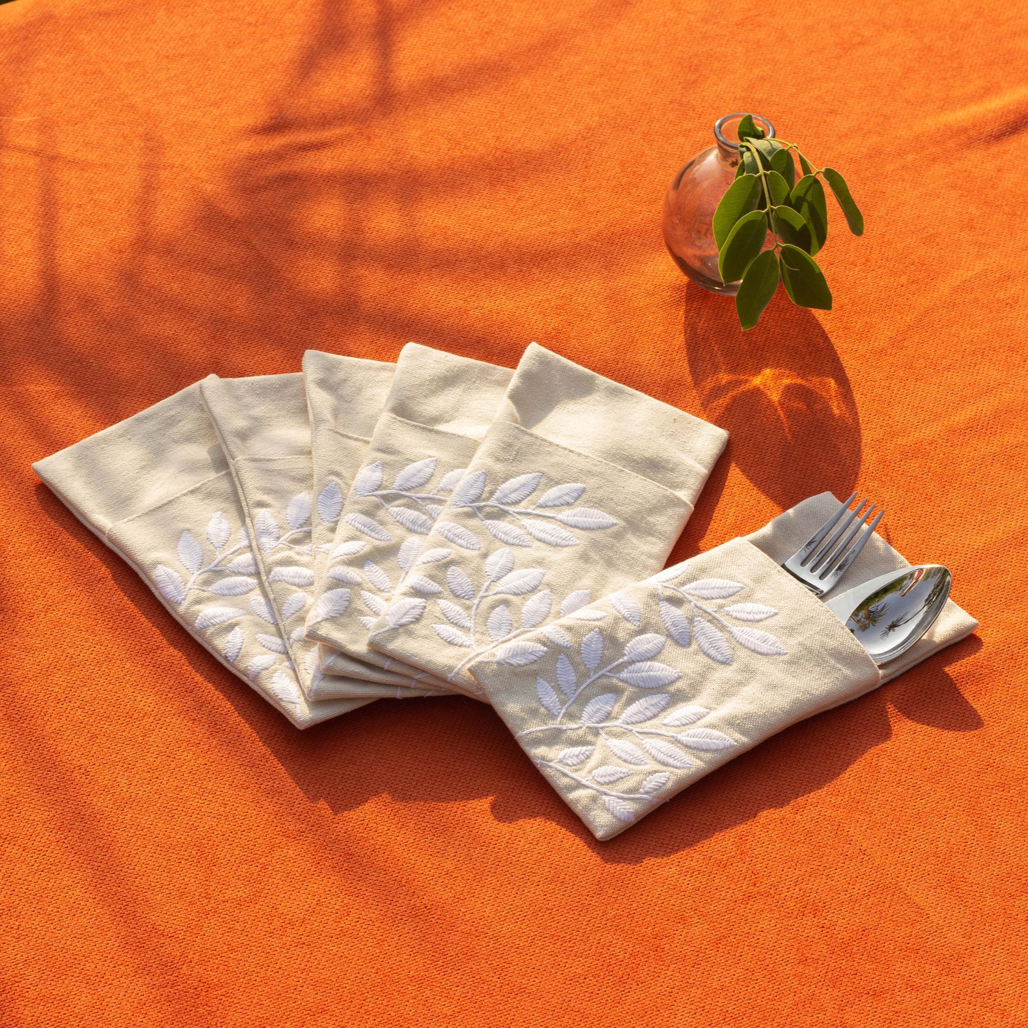 Summer Leaves Cutlery Sleeves Set - Ticas