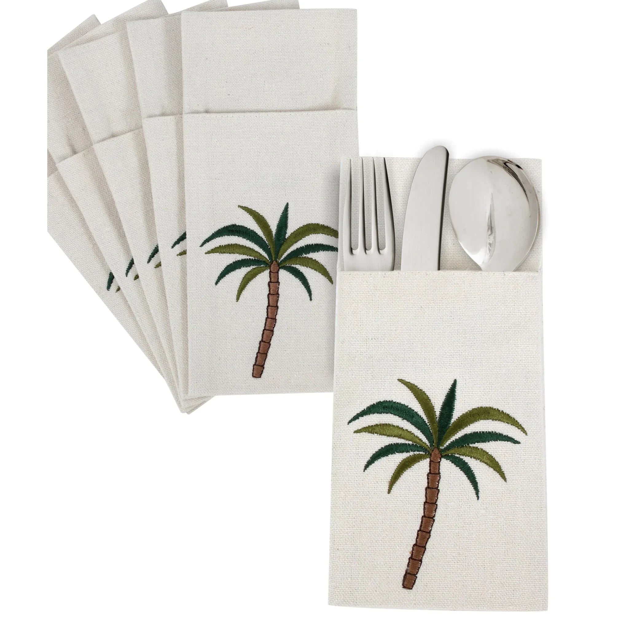 Tropical Palm Cutlery Sleevess Set - Ticas