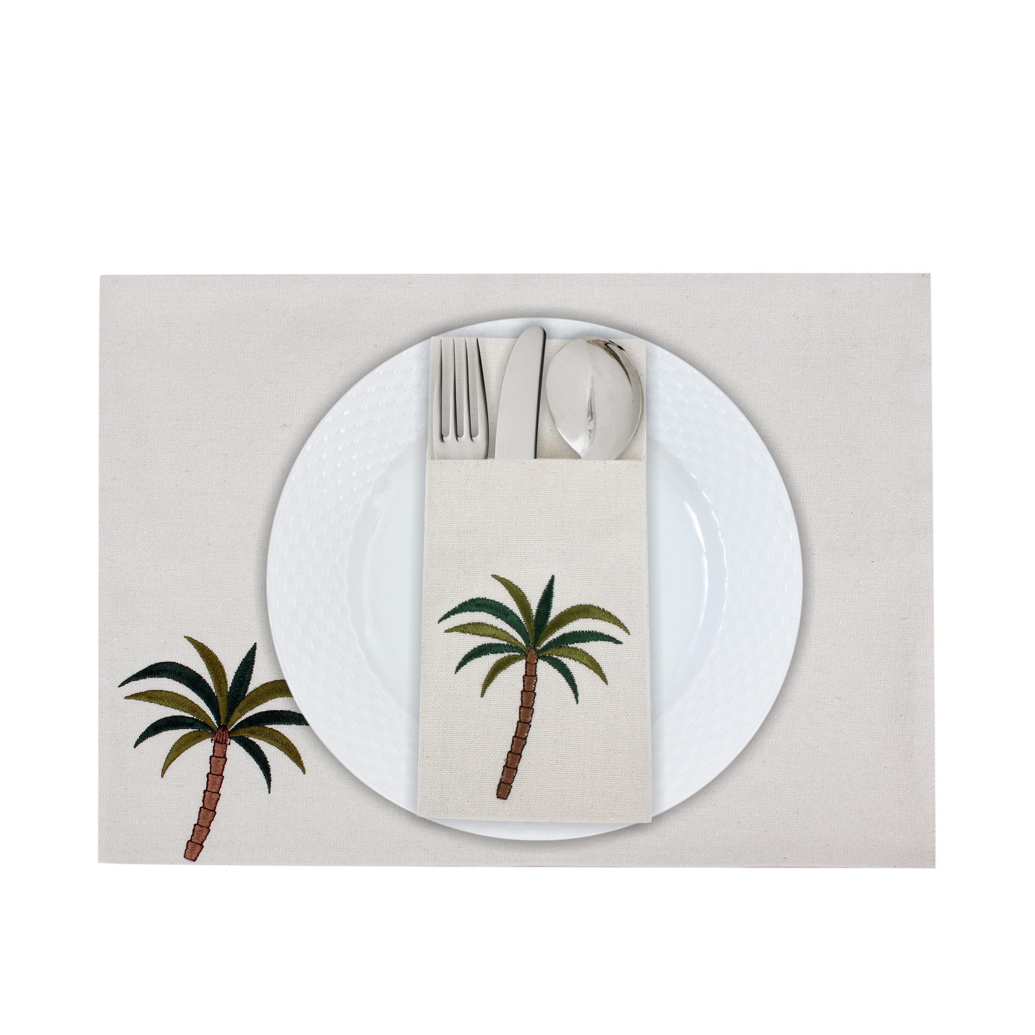 Tropical Palm Cutlery Sleevess Set - Ticas