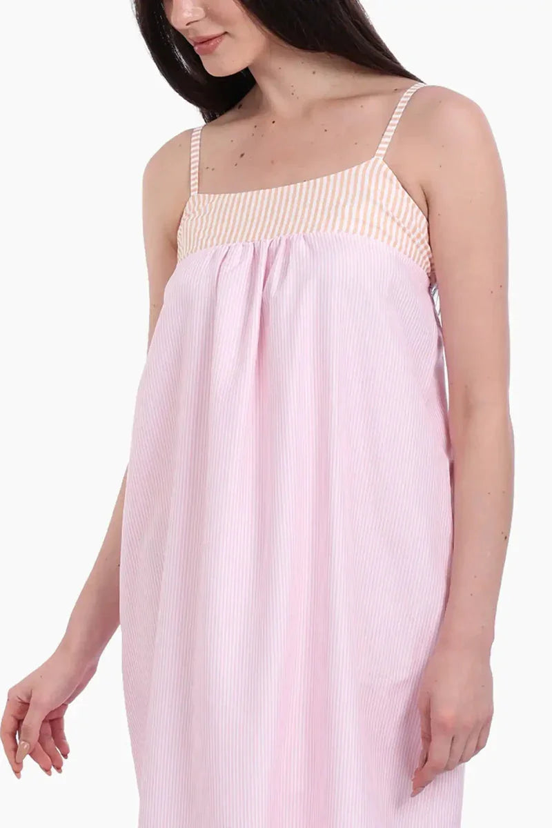Carina - Striped Nightgown with Back Bow 4