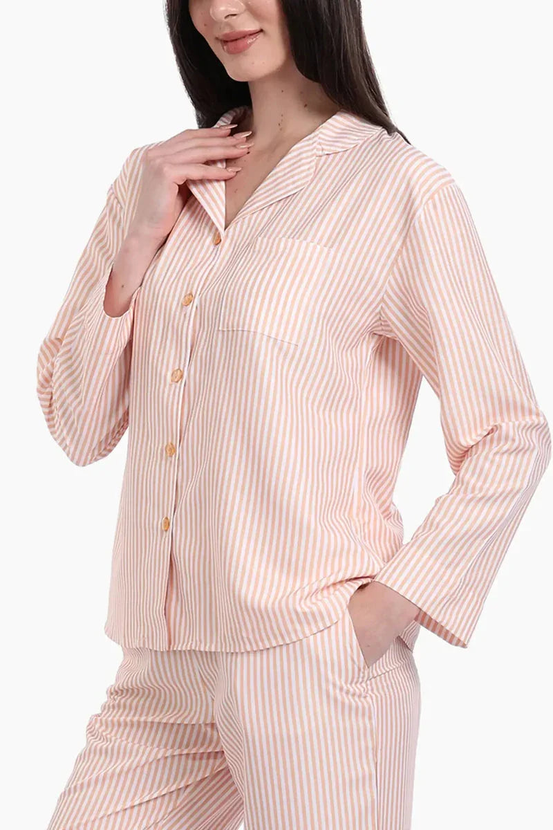 Carina - Pyjama Set with Orange Stripes 4