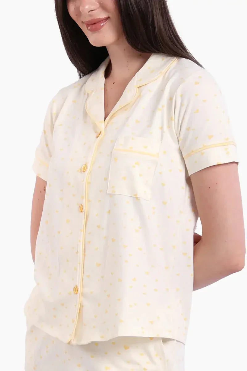 Carina - Pyjama Set with Yellow Hearts 4
