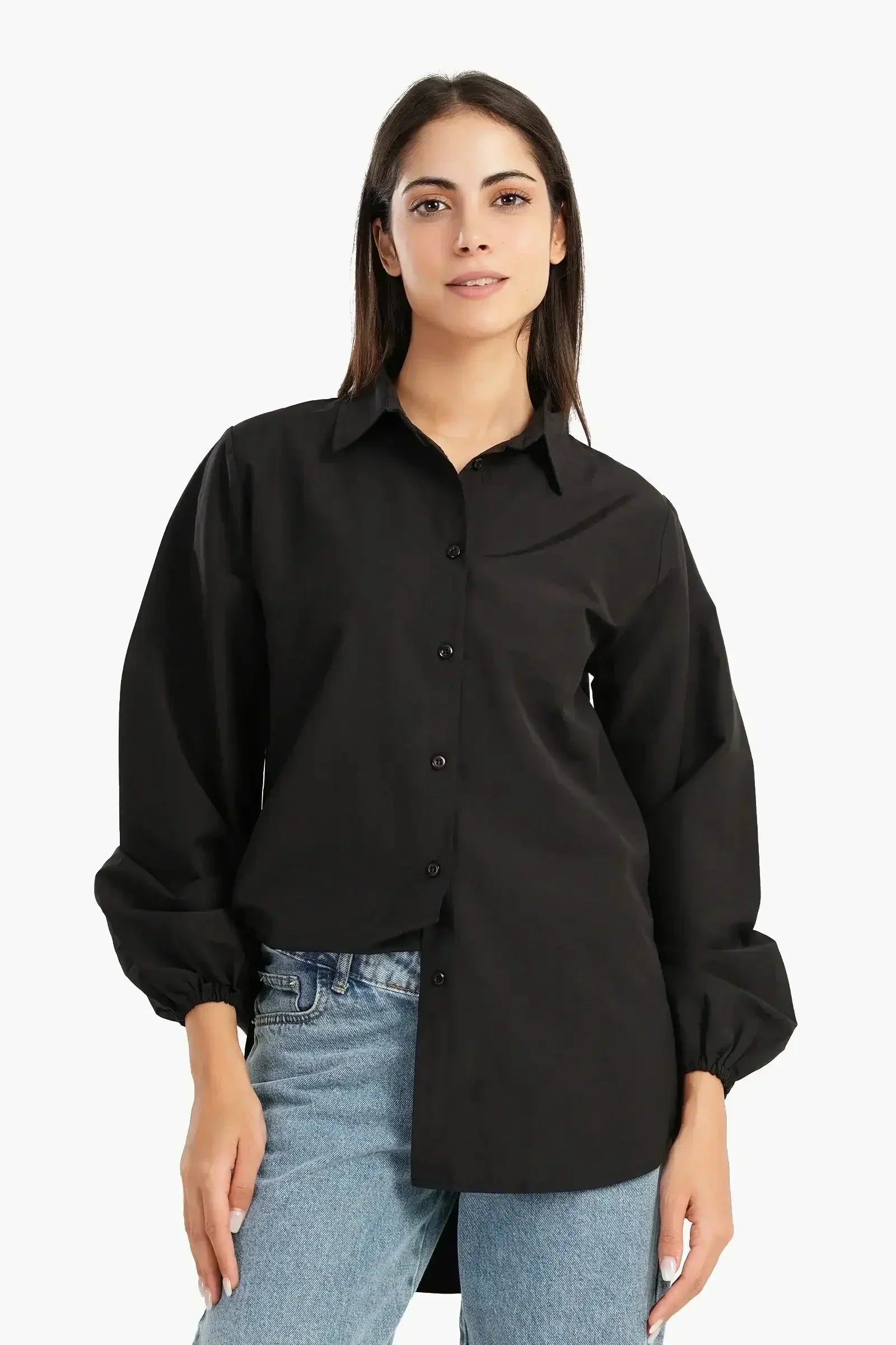 Carina - Poplin Shirt with Elastic Cuffs 1