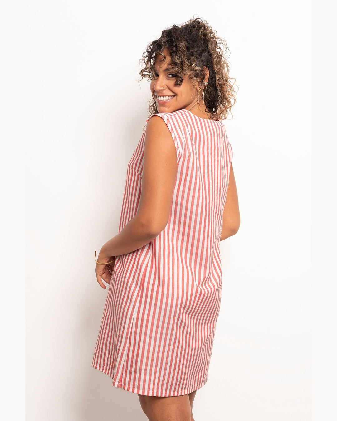 Viva - Casual Striped Short Dress 10