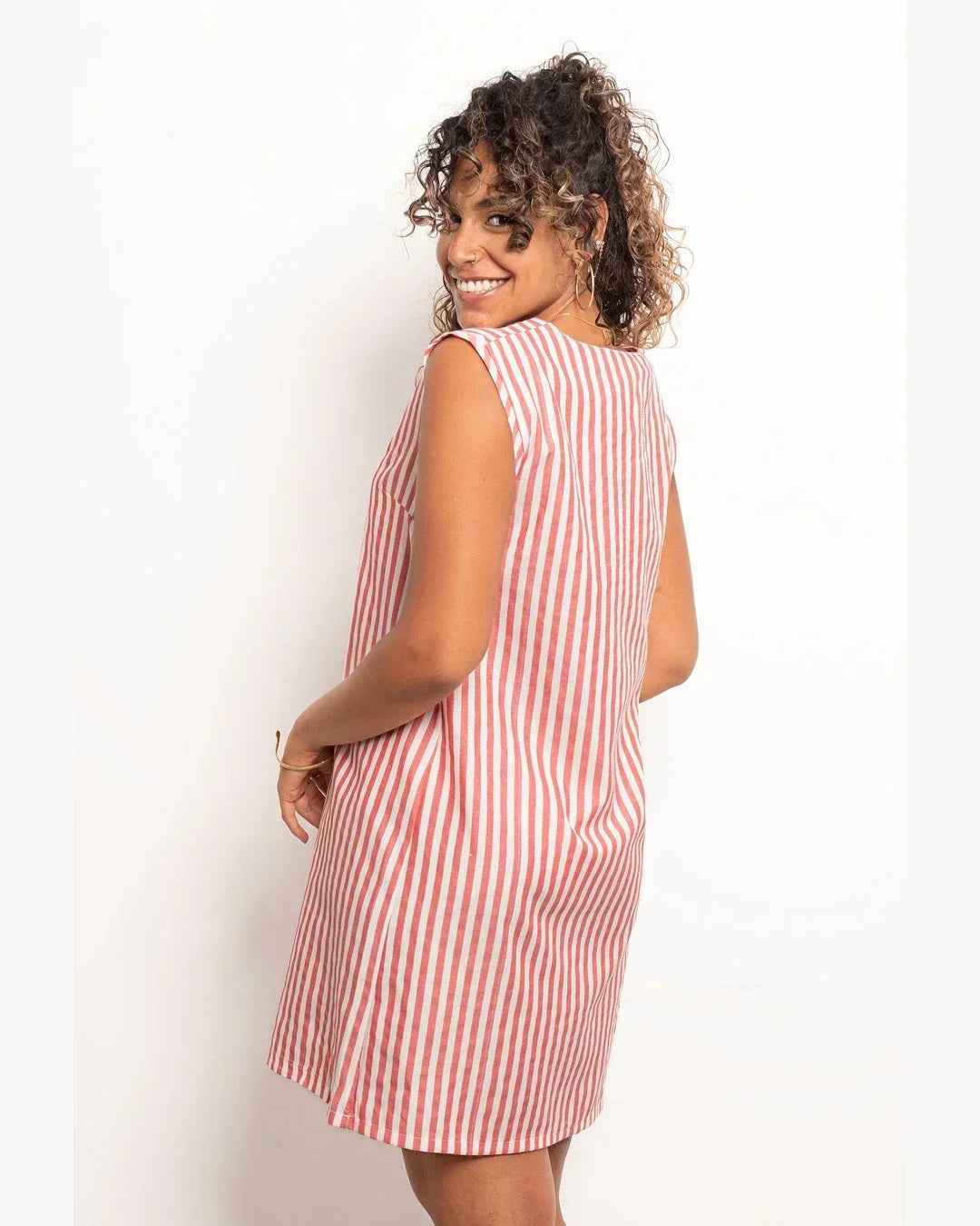 Casual Striped Short Dress - Viva