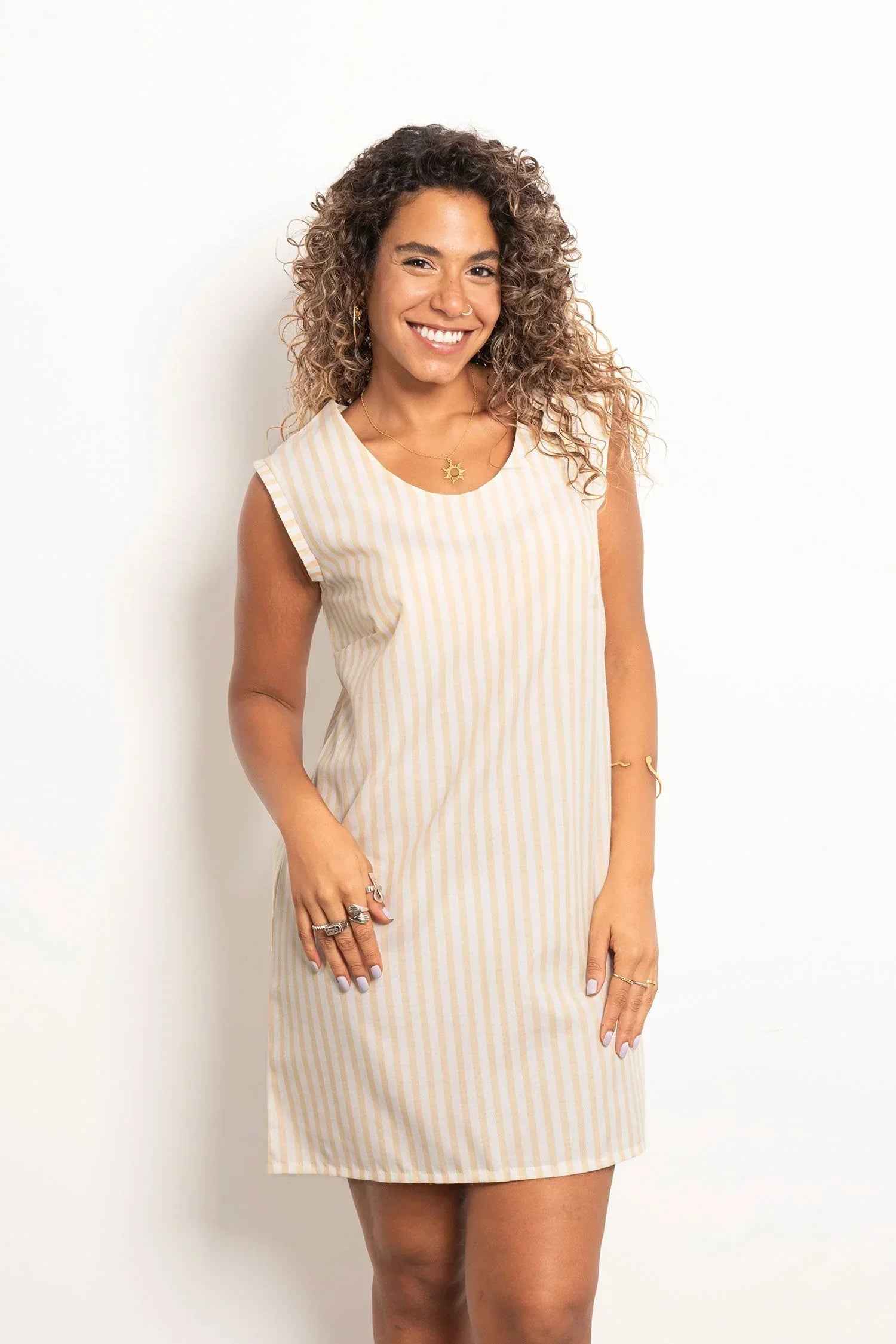 Casual Striped Short Dress - Viva