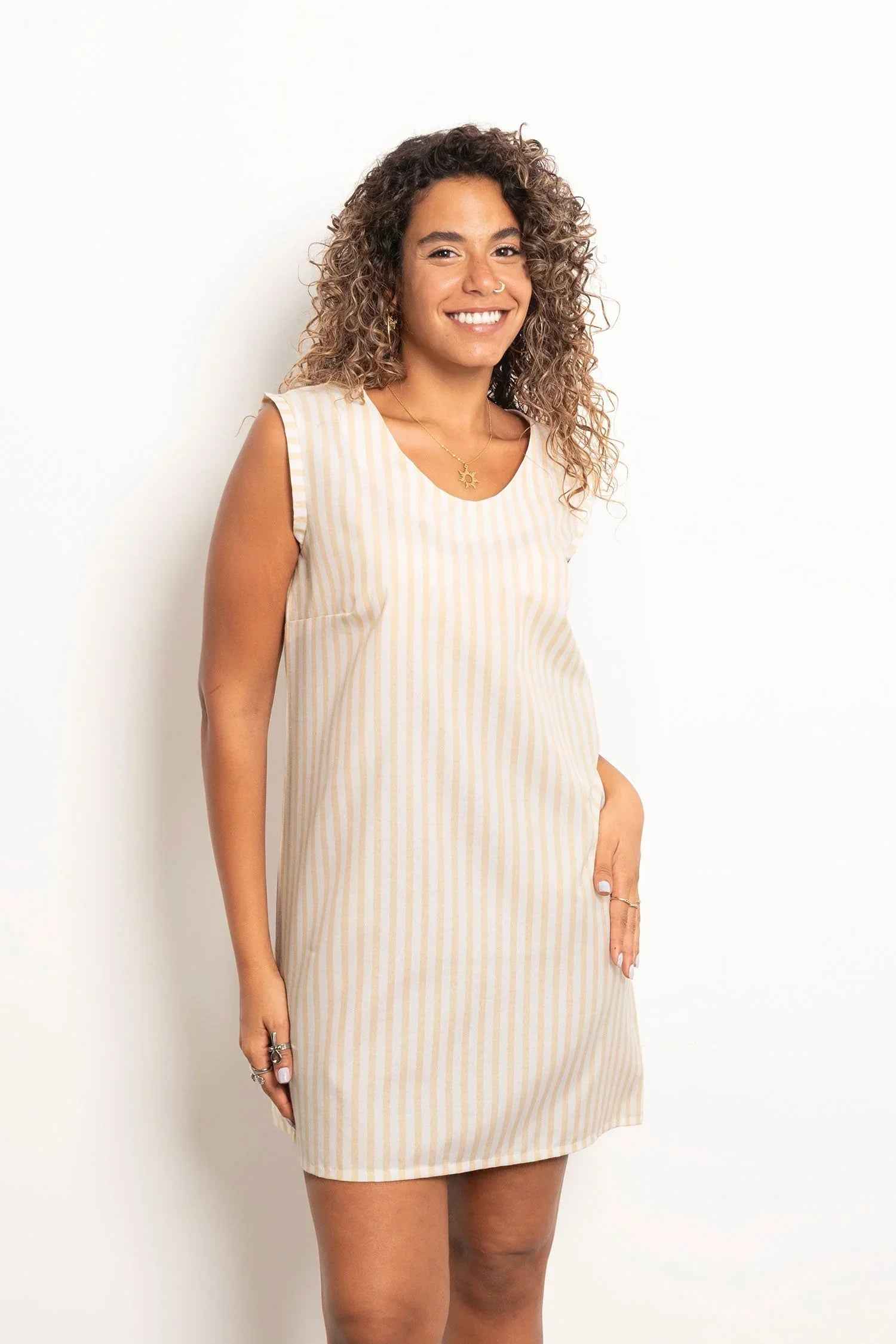 Casual Striped Short Dress - Viva