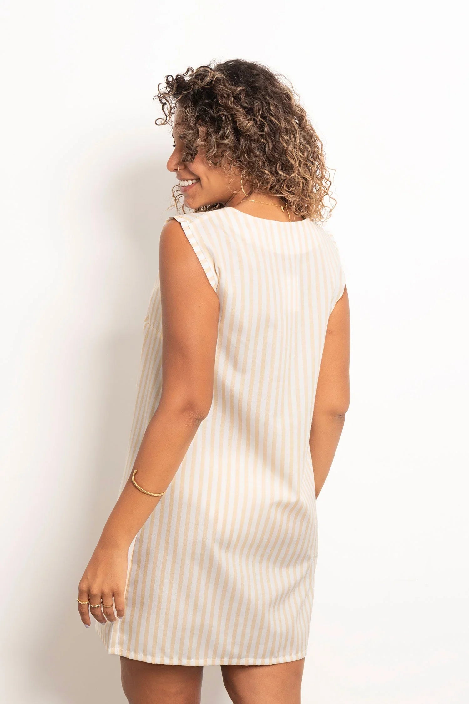 Viva - Casual Striped Short Dress 2