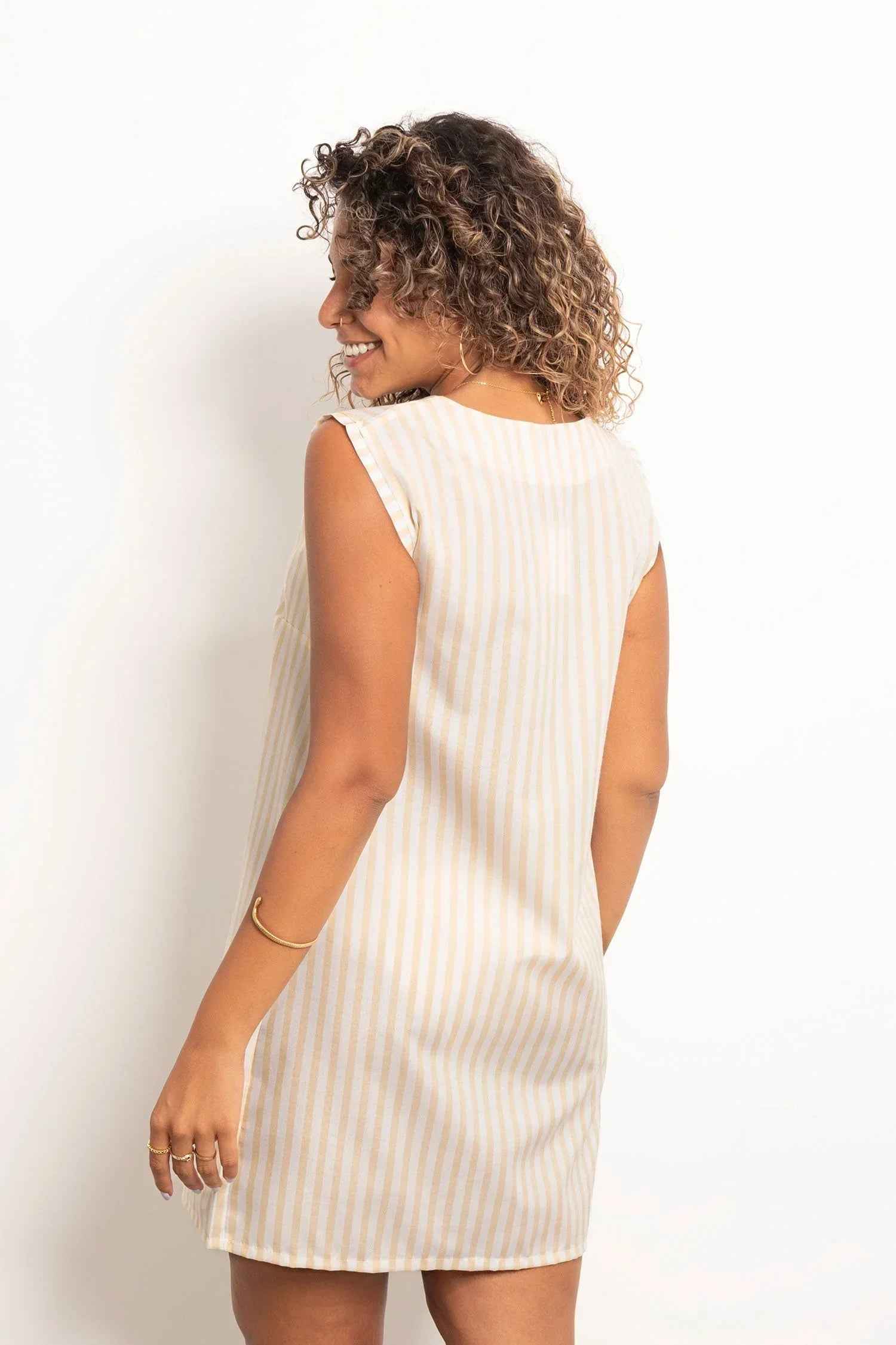 Casual Striped Short Dress - Viva