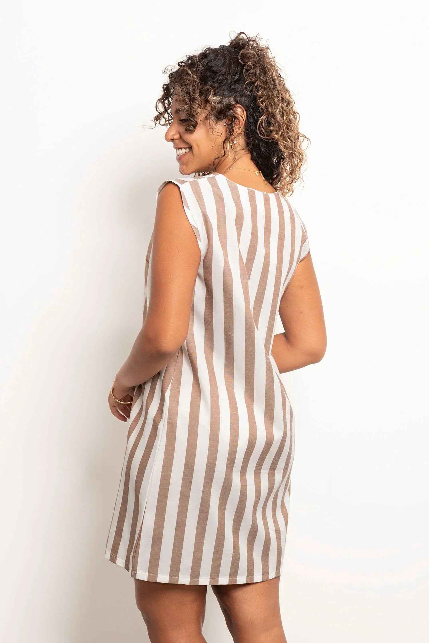 Casual Striped Short Dress - Viva