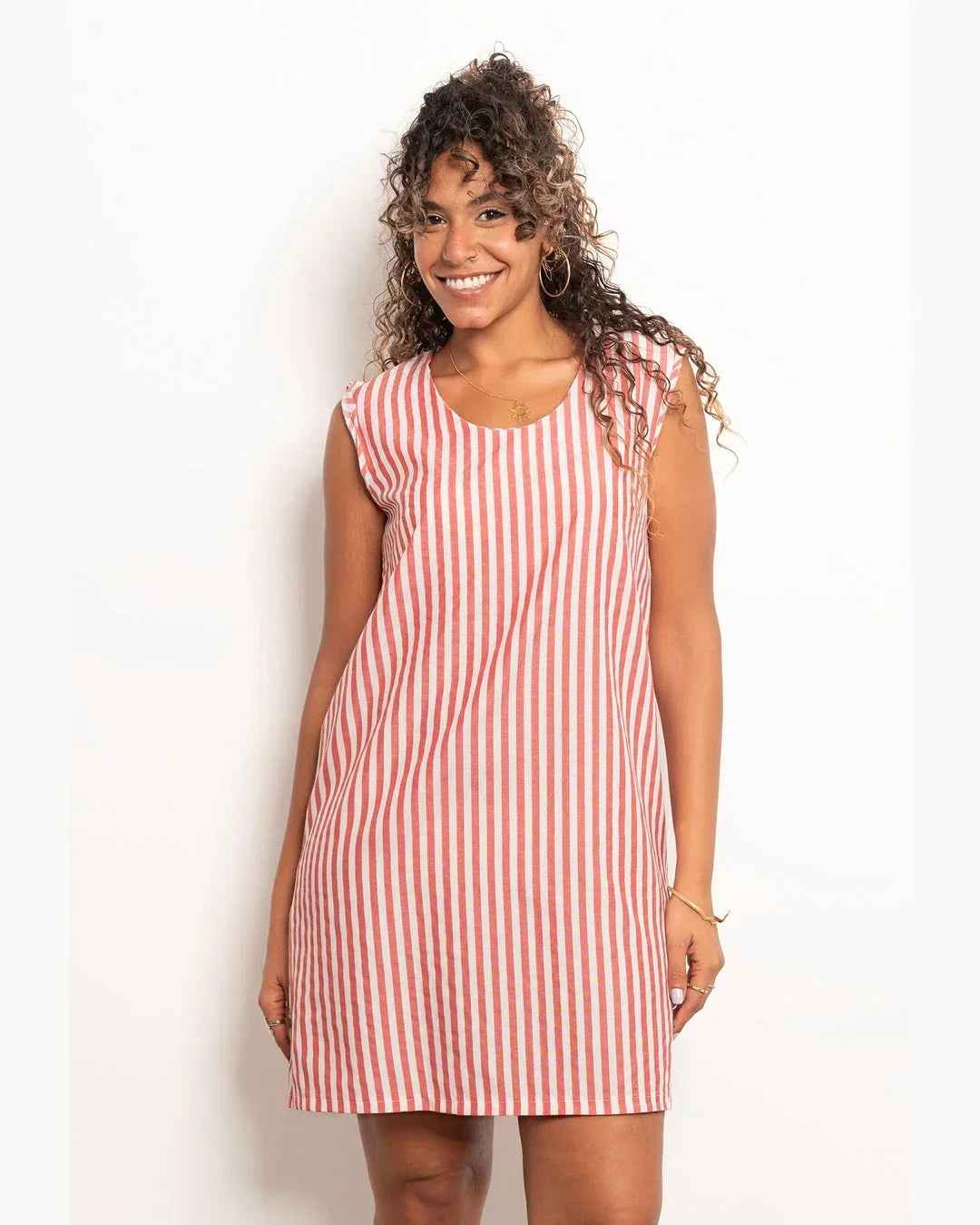 Casual Striped Short Dress - Viva