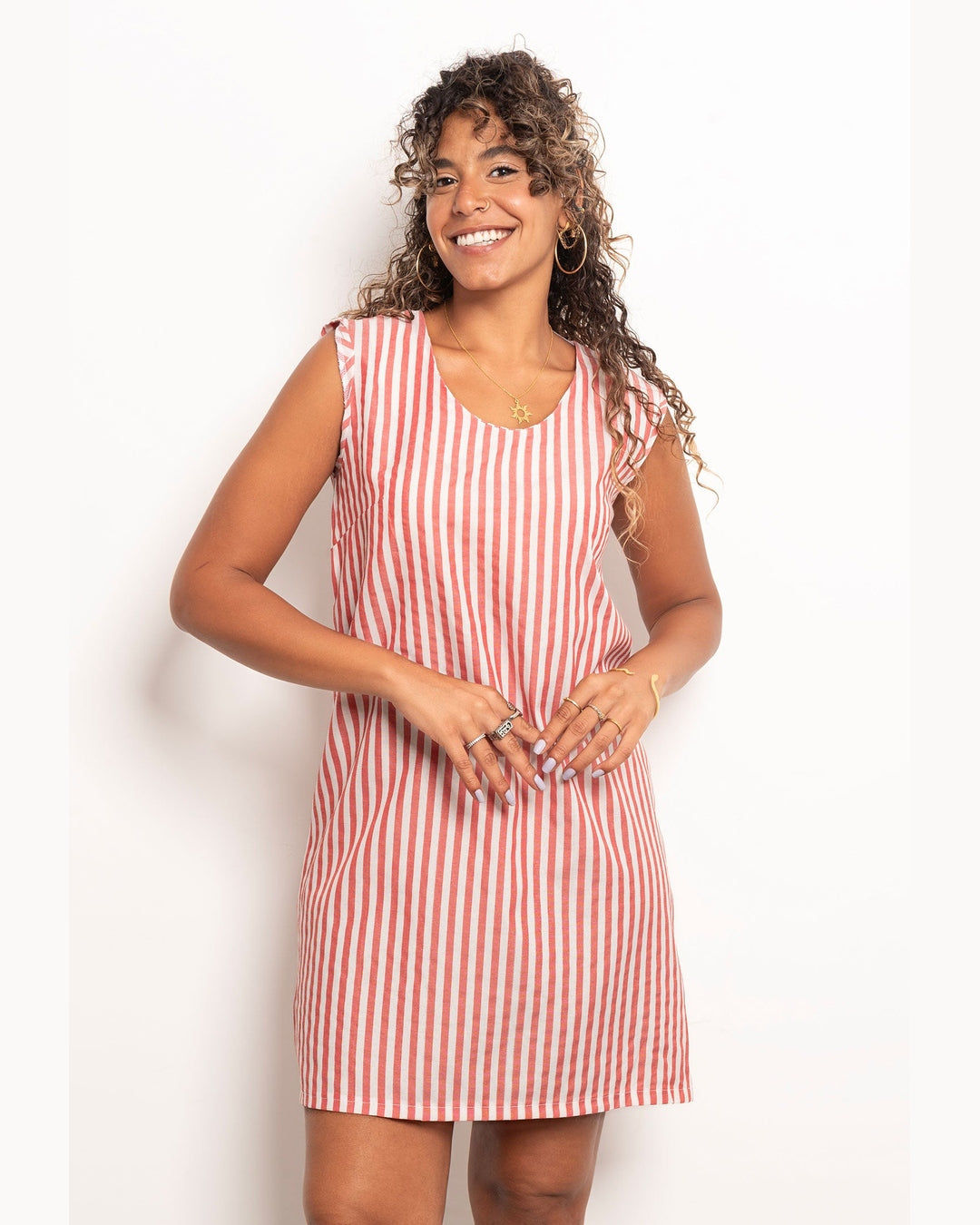 Viva - Casual Striped Short Dress 11