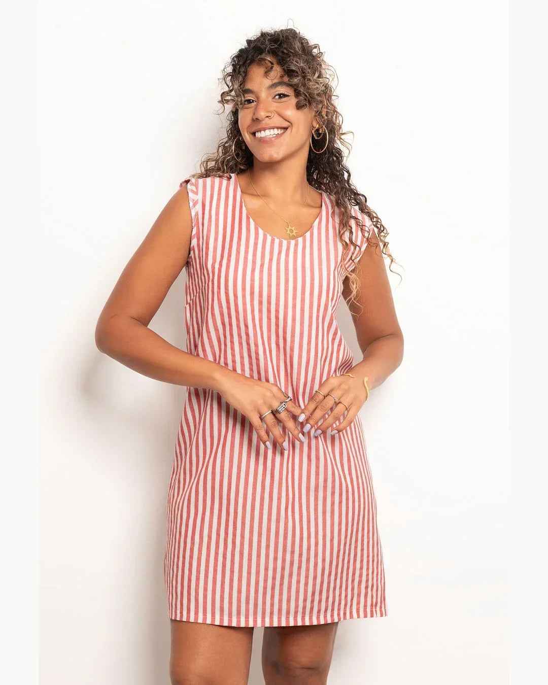 Casual Striped Short Dress - Viva
