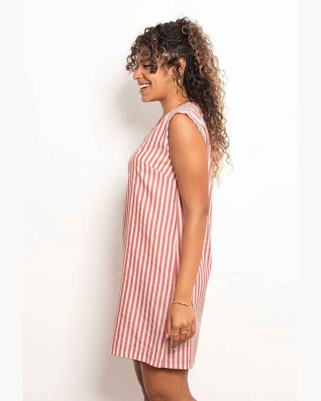 Casual Striped Short Dress - Viva