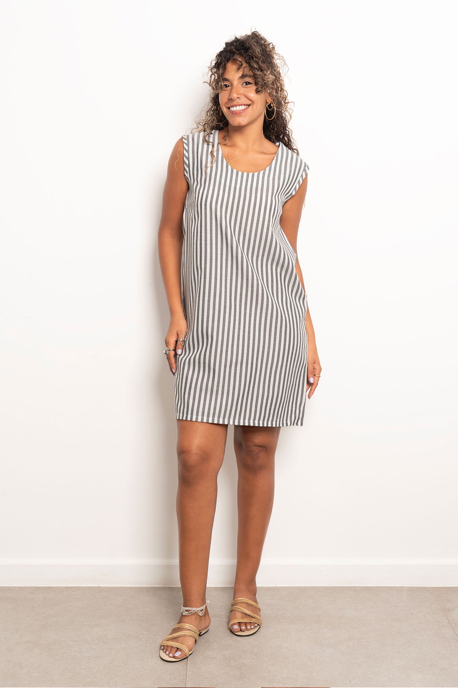 Viva - Casual Striped Short Dress 6