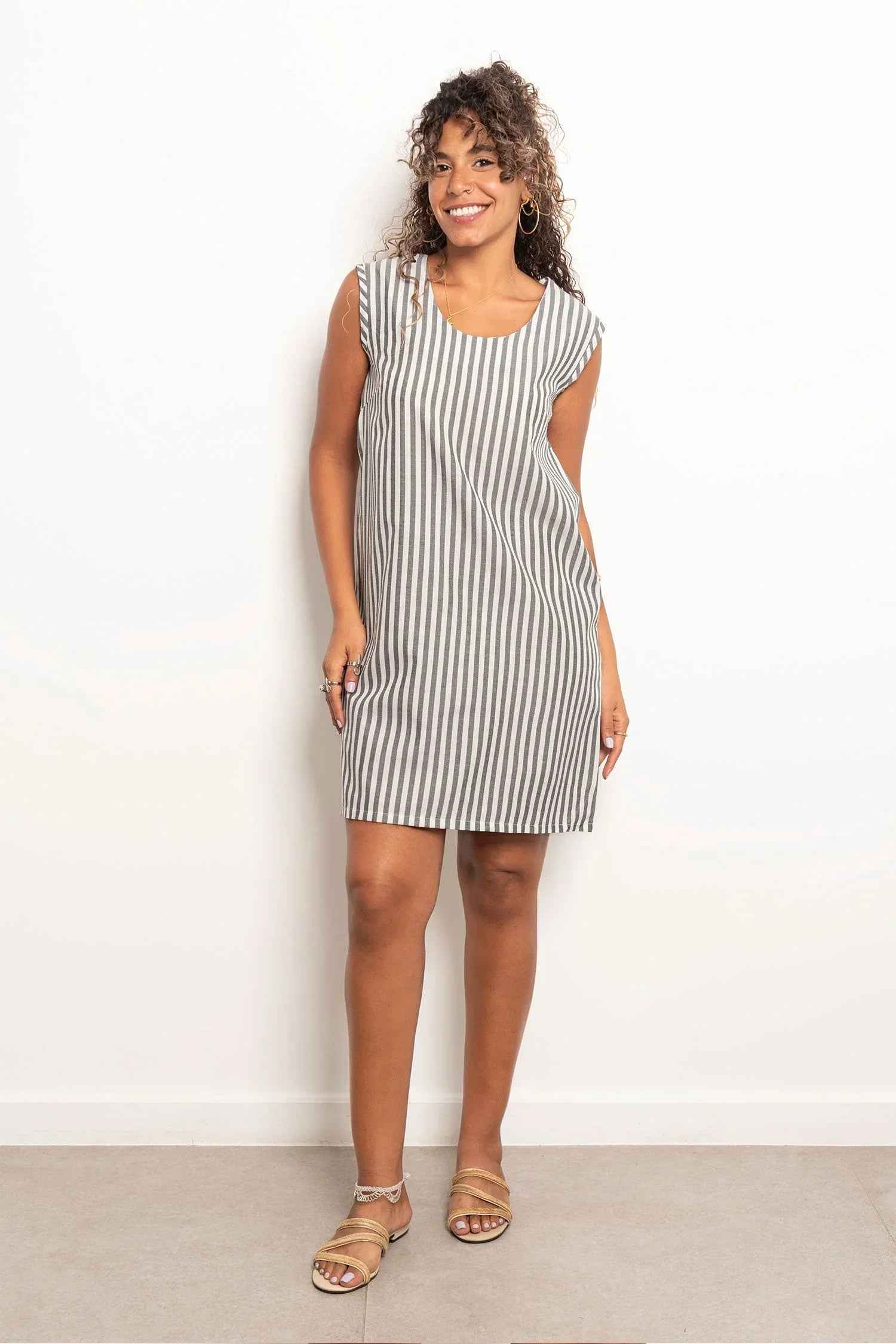 Casual Striped Short Dress - Viva
