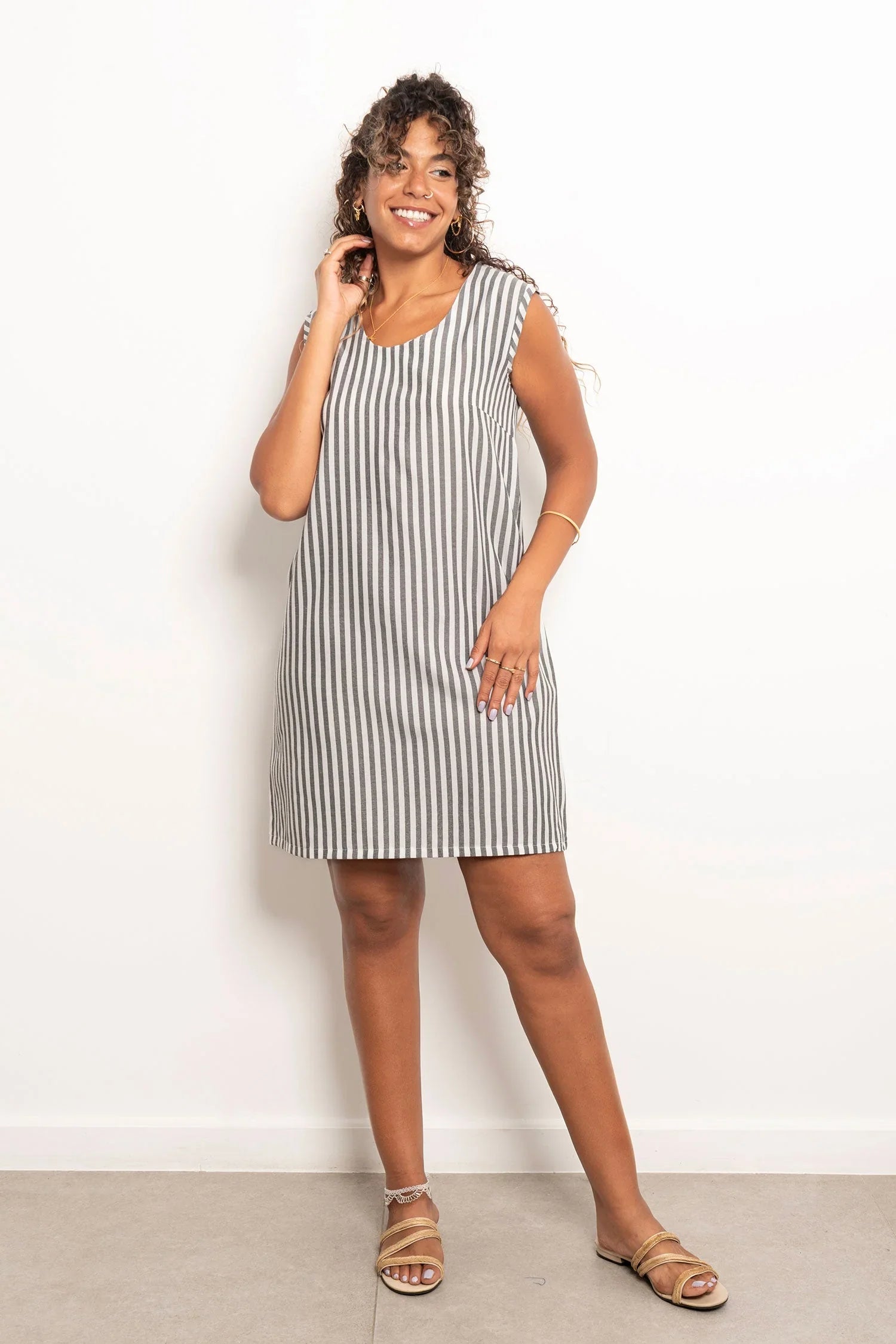 Viva - Casual Striped Short Dress 10