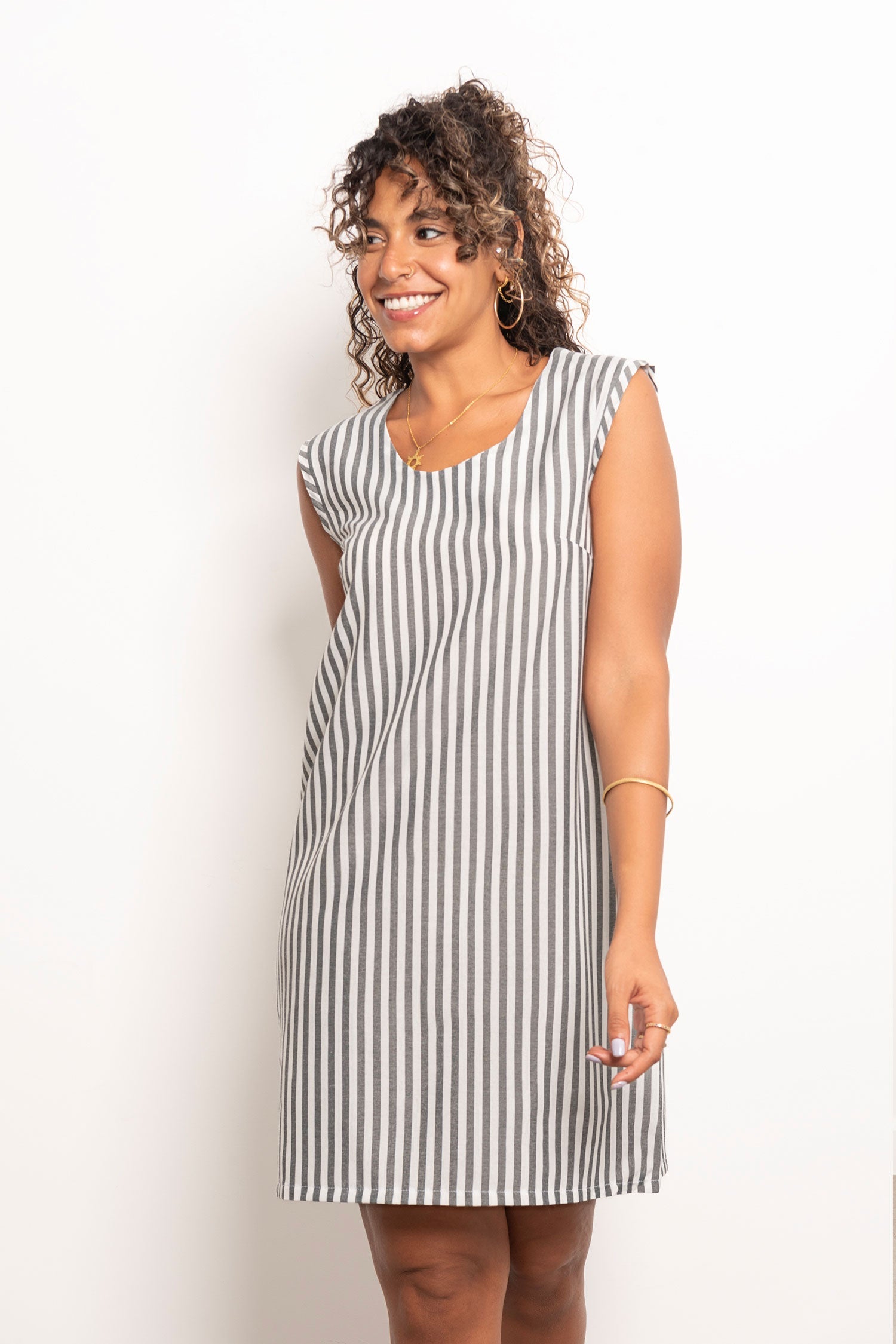 Viva - Casual Striped Short Dress 8